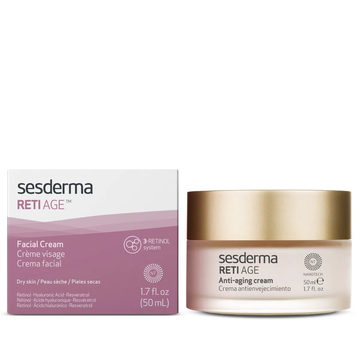 Sesderma | Reti Age Anti-Aging-Creme | Anti-Aging-Pflege | Reife Haut | Retinol | Anti-Falten-Creme | Erste Anzeichen der Hautalterung