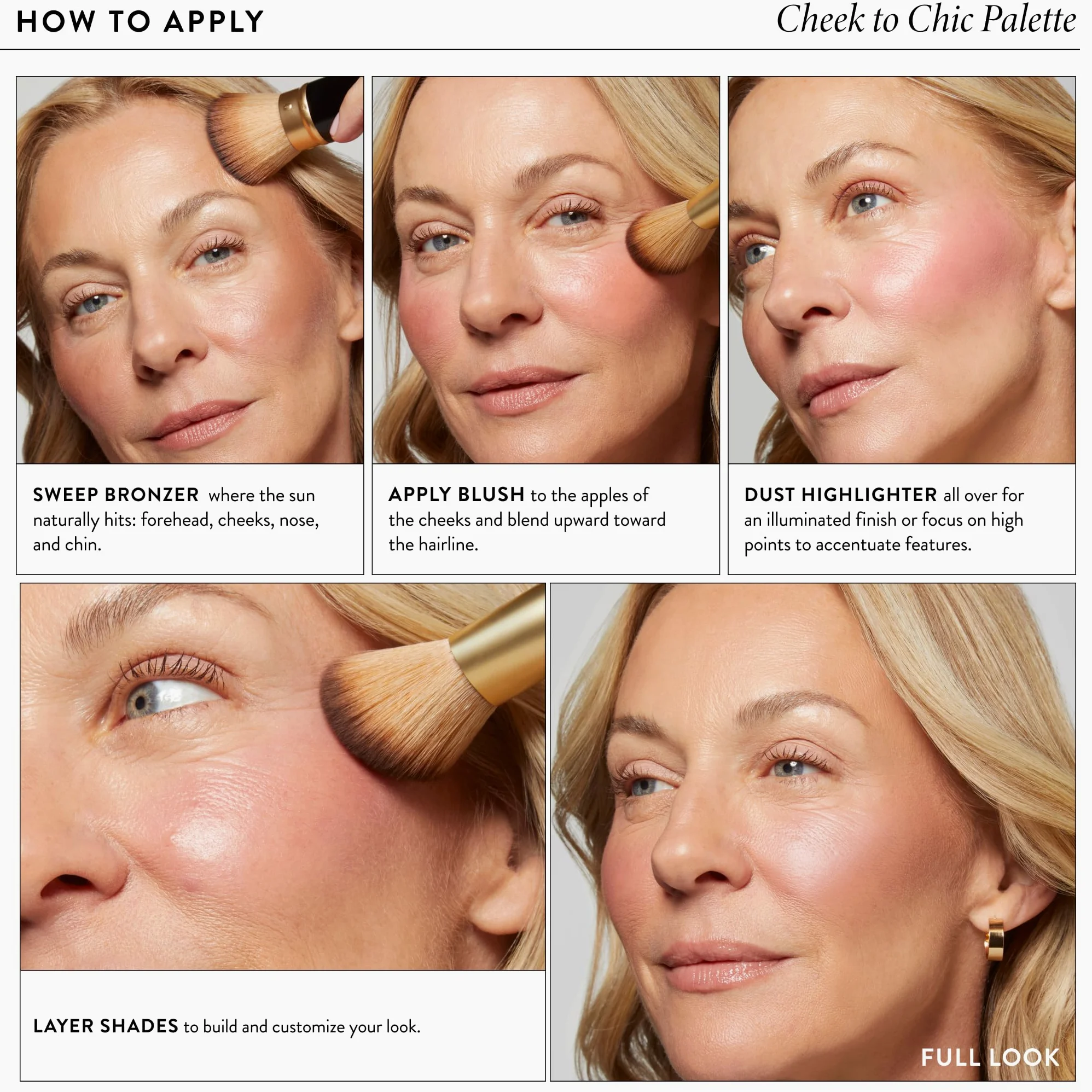 Laura Geller New York Cheek to Chic Tropical Glow Gesichtspalette, 2 Rouge, 2 Highlighter & 2 Bronzer