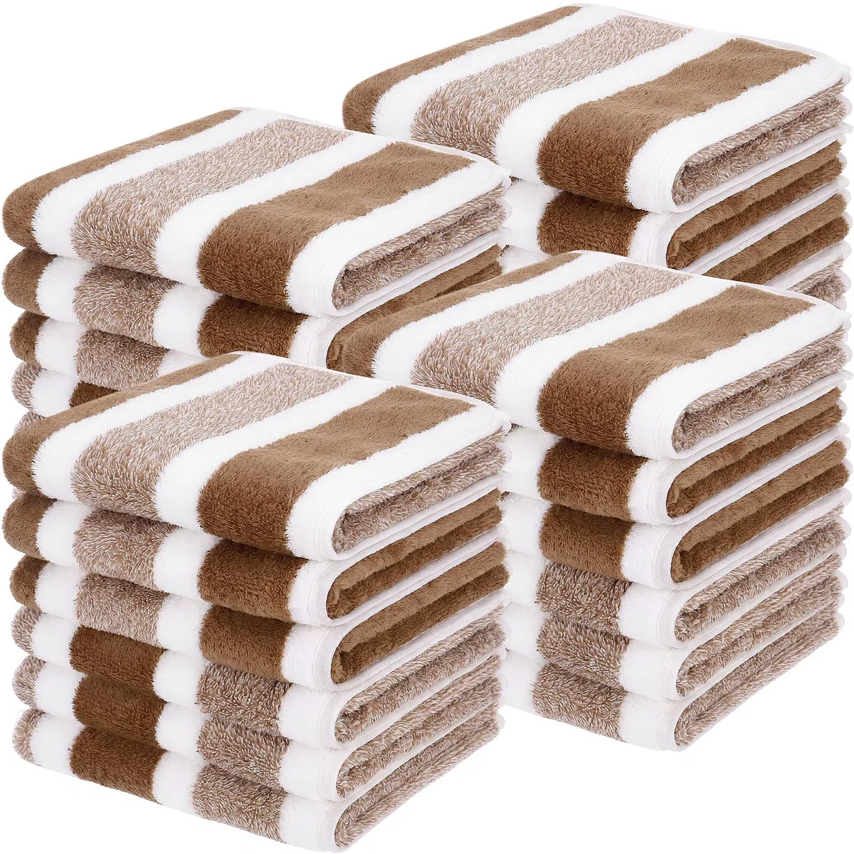 Shimeyao 26 Packungen bleichsichere Salon-Handtücher, saugfähige Mikrofaser, bleichbeständig, Salon-Handtücher für Fitnessstudio, Bad, Spa, Rasur, Shampoo, Haartrocknung zu Hause (Kaffee, 34 x 74 cm)