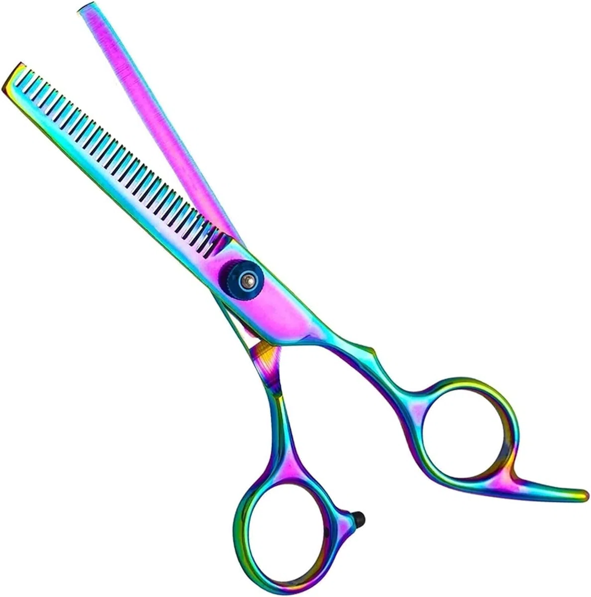 CrEev Haarschere, professionelle Friseur-Haarschneide-Ausdünnungsschere, Friseurschere für die Pflege von Haarwerkzeugen, Friseursalon, 6 Zoll, Violette Haarschere (Farbe: 3)