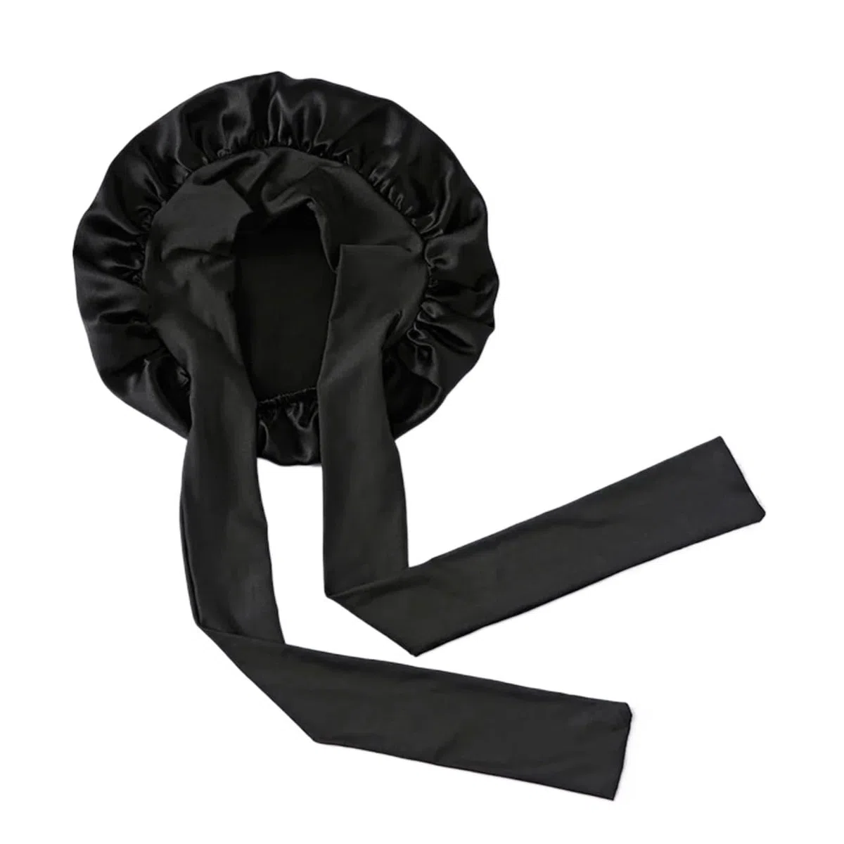 Seidenhaube Haarpflege Maulbeerseide-Schlafmütze for Frauen, große Schlafmütze mit breitem elastischem Bindeband for lockige Dreadlock-Zopf-Haarpflege(Black)