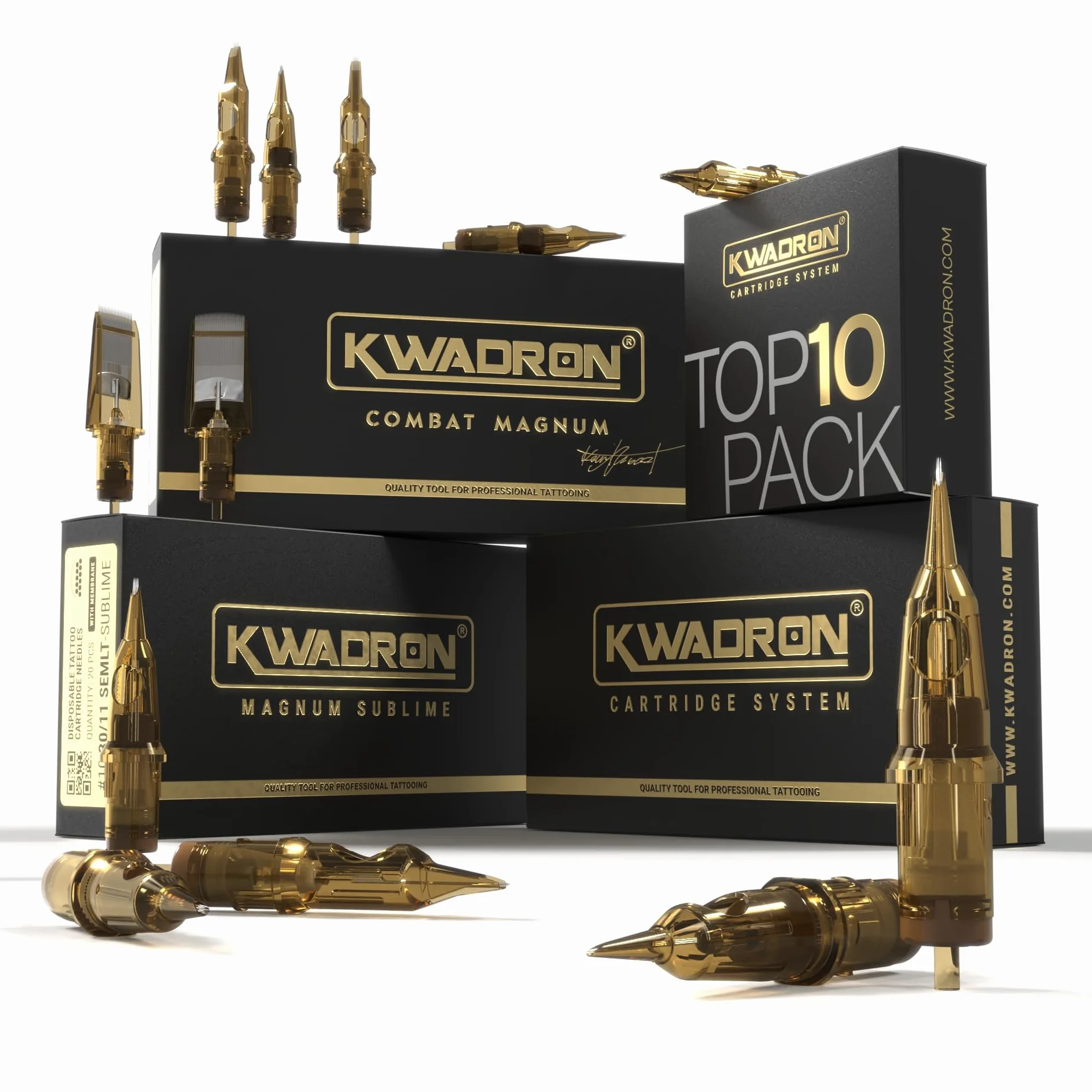 Kwadron Tattoo Cartridge System Round Shader Long Taper 0,35mm 3RS 5RS 7RS 9RS 11RS 13RS 15RS (20 pcs) (35/3RS)