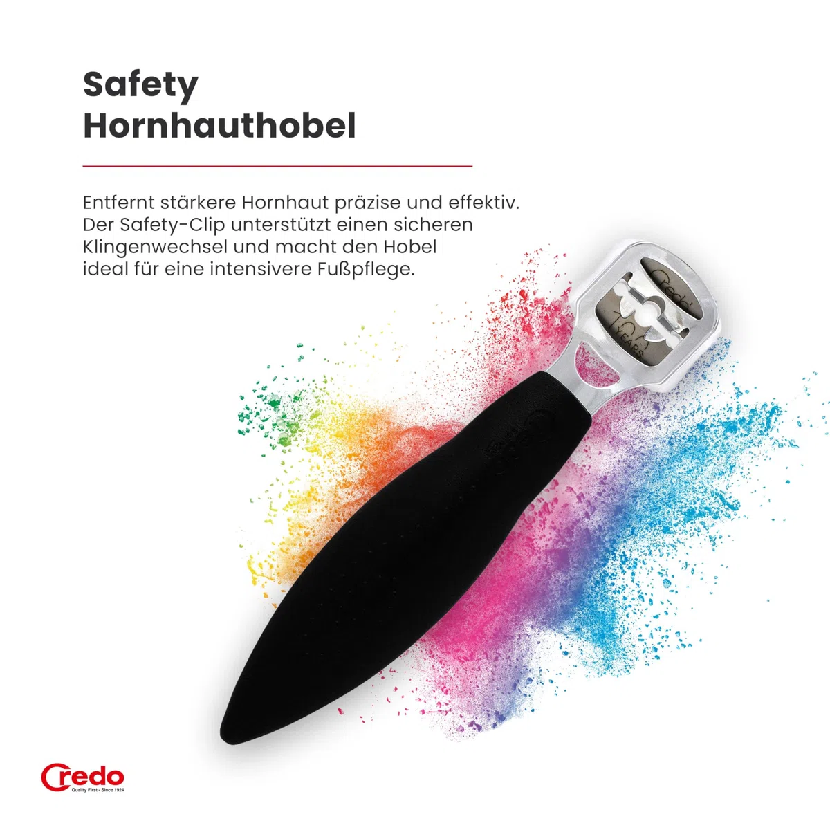 Credo BlackLine Intense Care Bundle Fußpflege Set | mit SmartCutter, Safety Hornhauthobel, DuoSoft, Fußnagelschere, Nagelknipser & Keramik-Nagelhautentferner | intensive Fuß- und Nagelpflege