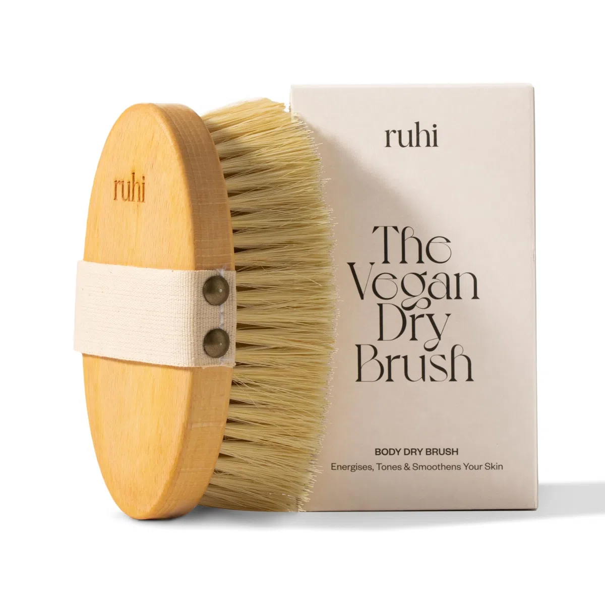 ruhi® Körperbürste Trockenbürste Massagebürste vegan Naturborsten hart Buchenholz Deutschland Trockenbürsten Massage Lymphdrainage