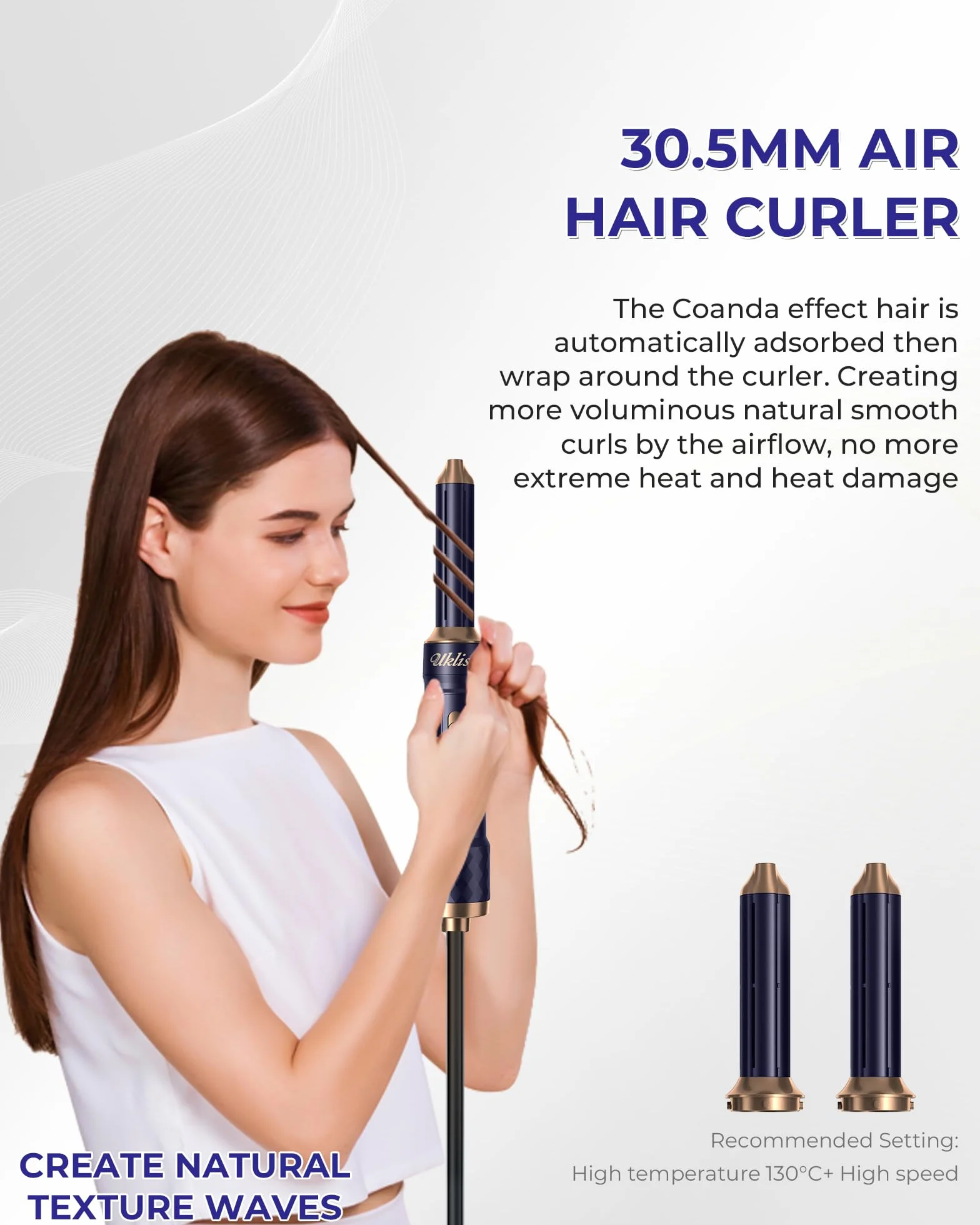 UKLISS Hair Styler 6 in 1, Haartrockner & Haarstyler Set mit Automatisch Wrap Lockenbürste, Thermal brush, Rundbürstenföhn, Warmluftbürste, Hair Dryer, Gesckenke für Frauen Haar Styling