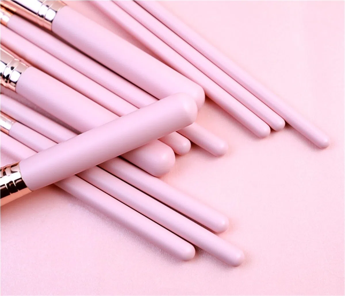 Pinselset Makeup Make-up-Pinsel Mit Rosa Holzgriff, Gesichtskontur-Lidschatten-Concealer-Make-up-Pinsel-Werkzeug Eyeshadow Pinsel(Pink)