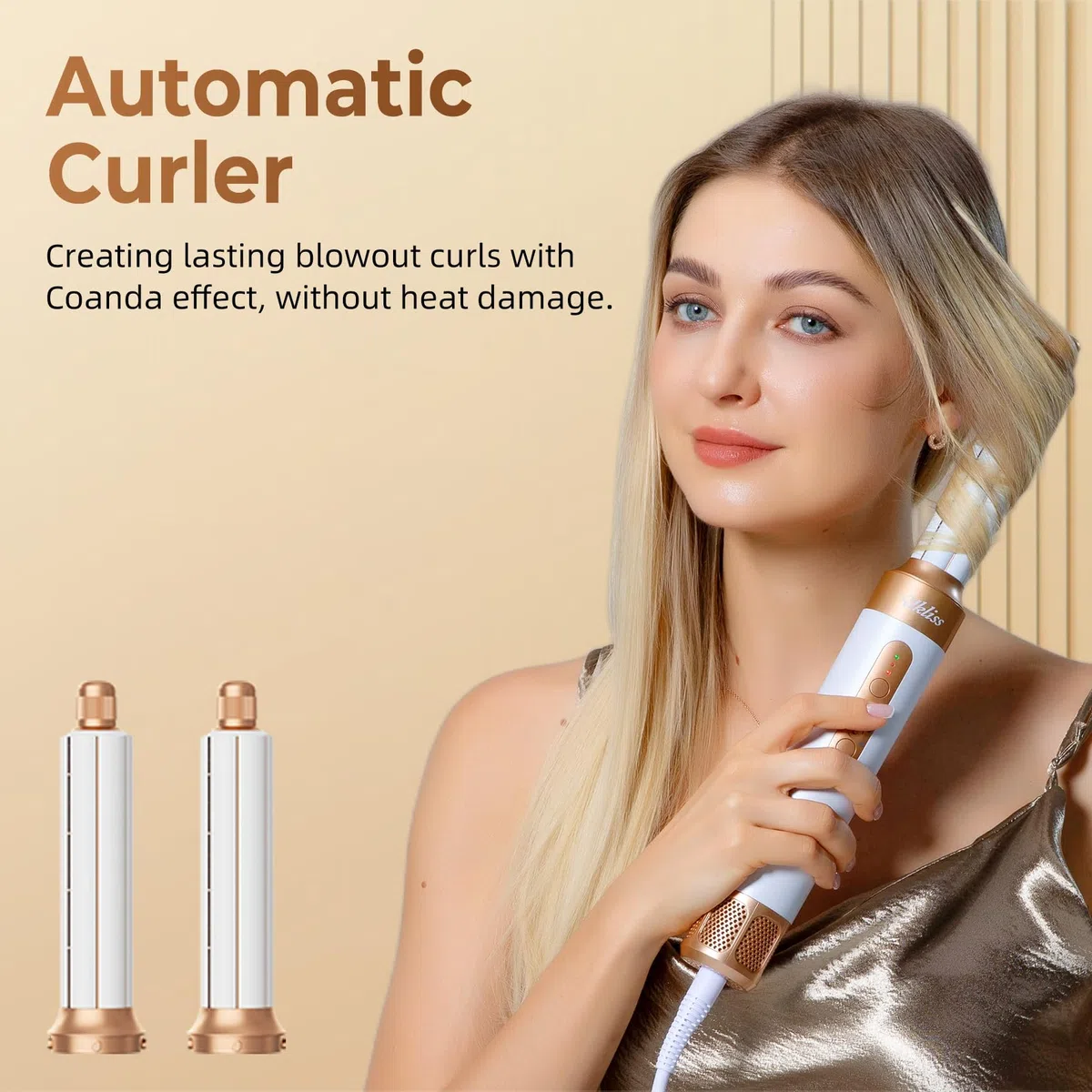 UKLISS 7 in 1 Hairstyler, Pro Haarstyler & Haartrockner Set mit Warmluft Lockenbürste, 1400W Hair Dryer, Rundbürstenföhn, Warmluftbürste, Haarföhn, Thermal Brush, Geschenke für Frauen Haarstyling