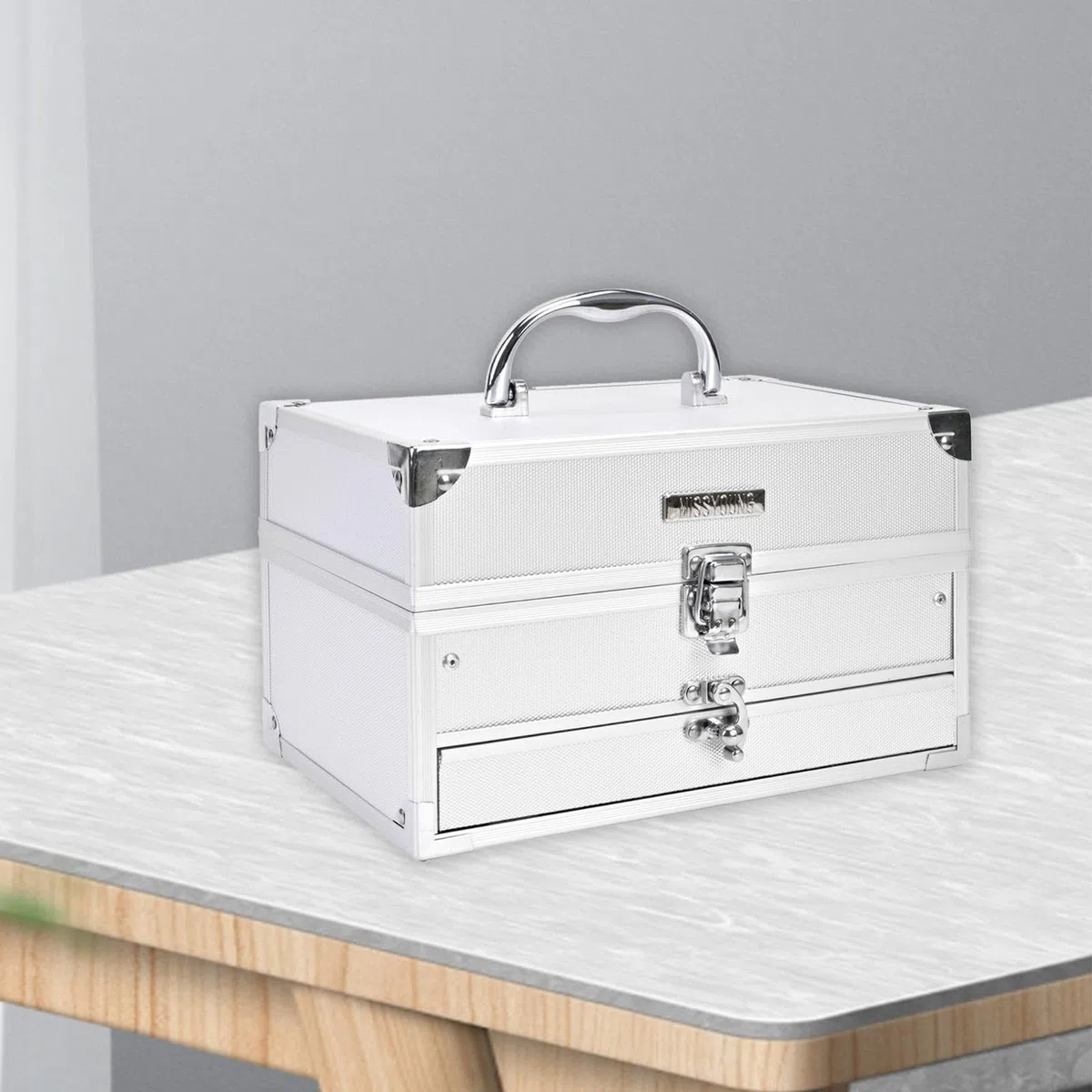 Make-up set mit Lidschatten Palette Kosmetik Koffer Schminkkoffer Und Beauty Case aus Legierung Vielseitige Anwendung für Mädchen Teenager Frauen