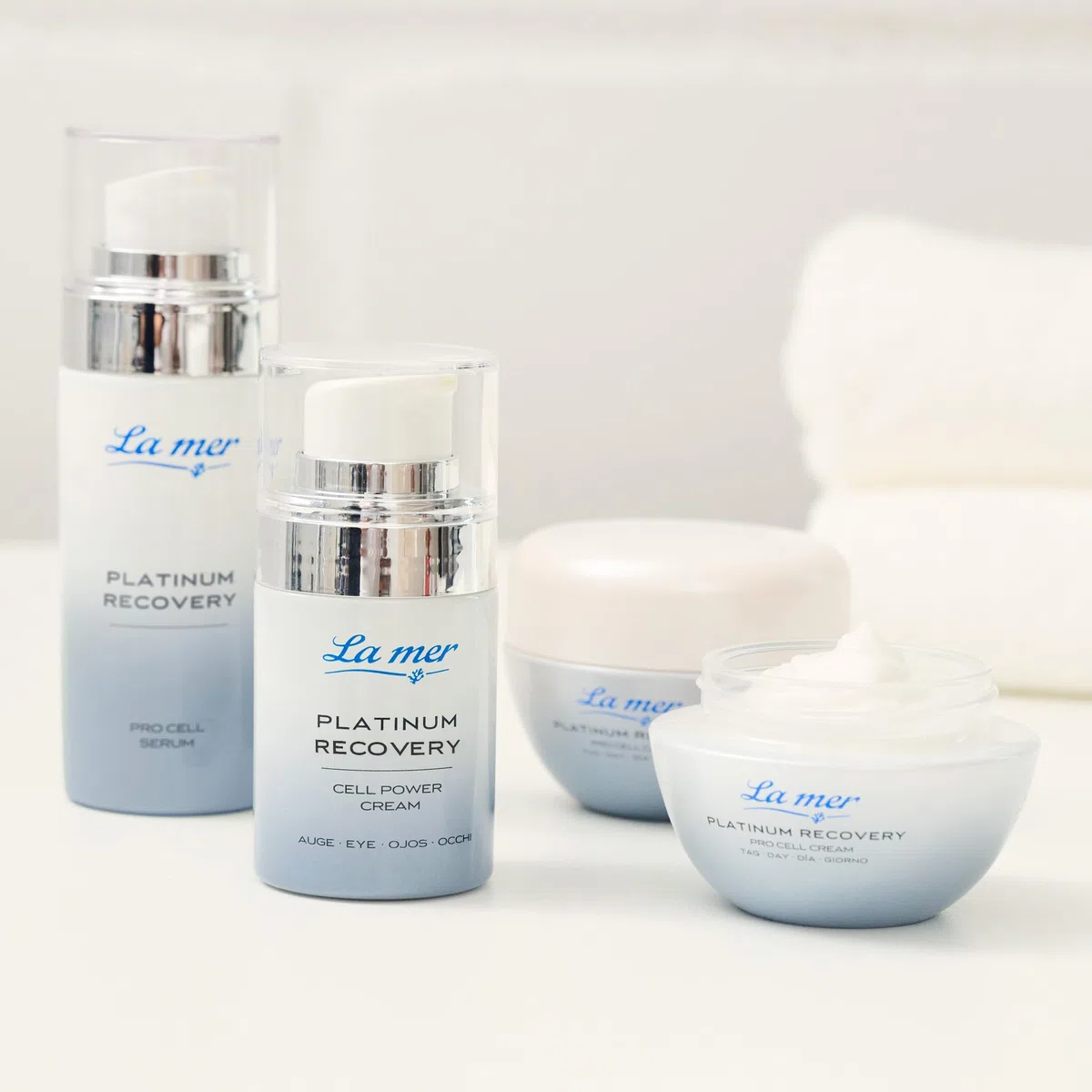 La mer Platinum Recovery Augenpflege | Pro Cell Cream Auge 15 ml | Regenerierende Anti-Aging Creme ohne Duft | Ohne unnötige Zusatzstoffe