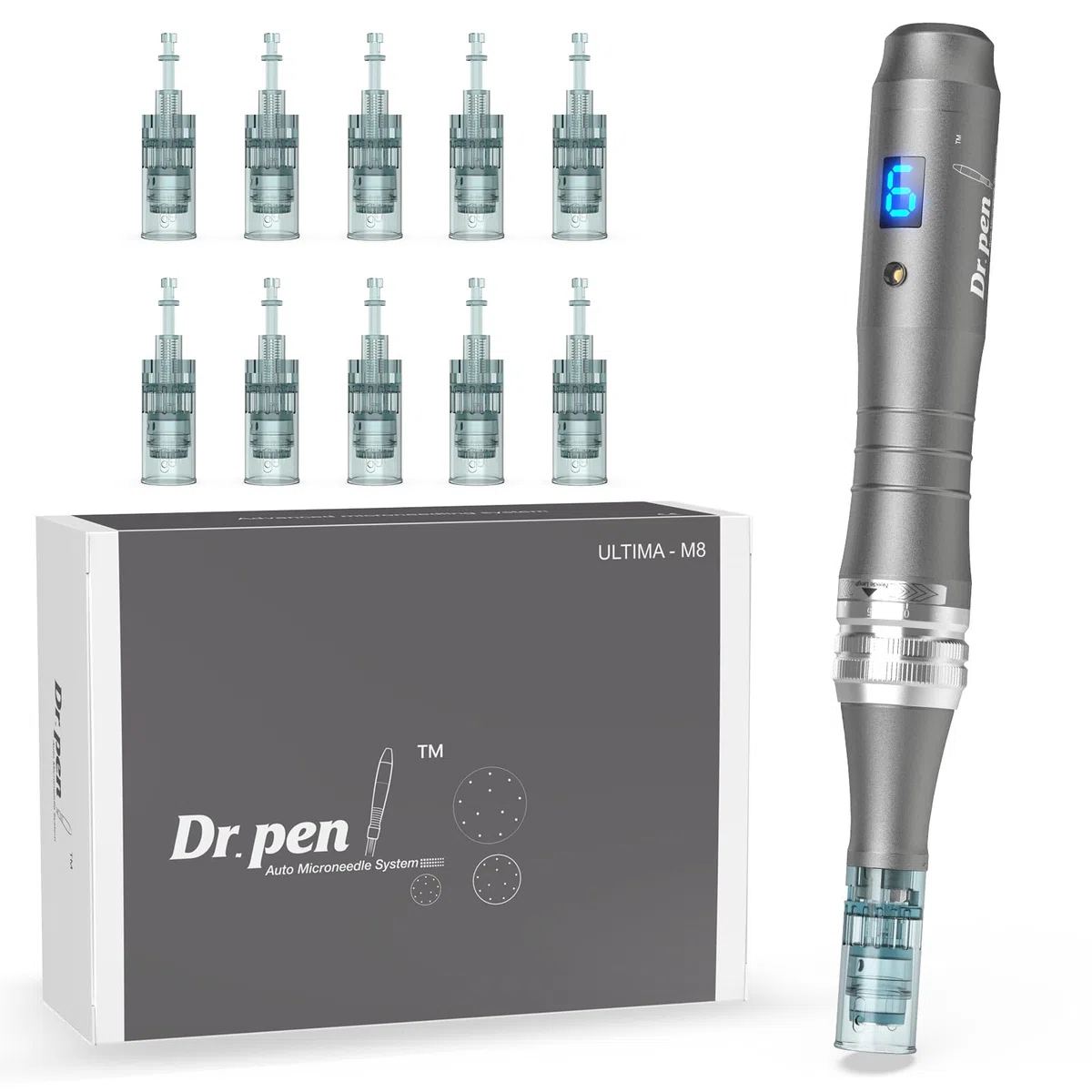 Dr.Pen M8 Microneedling Pen Wireless Micro Needling Device for Face Body Acne Scars Wrinkles with 10 Replacement Cartridges