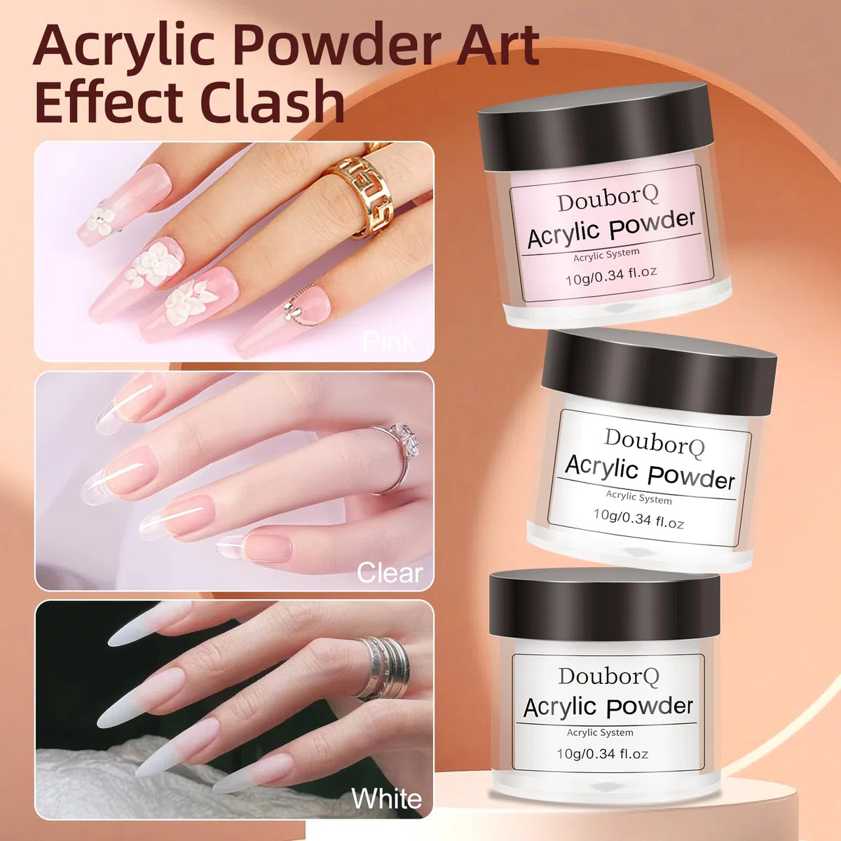 Major Dijit Acryl-Nagelset – UV-LED-Lampe, Pulver, Monomer, Übungshand, Strasssteine, Formen, 4-in-1-Gel-Nagellack, silberne Kosmetiktasche – erzielen Sie zu Hause Ergebnisse in Salonqualität.