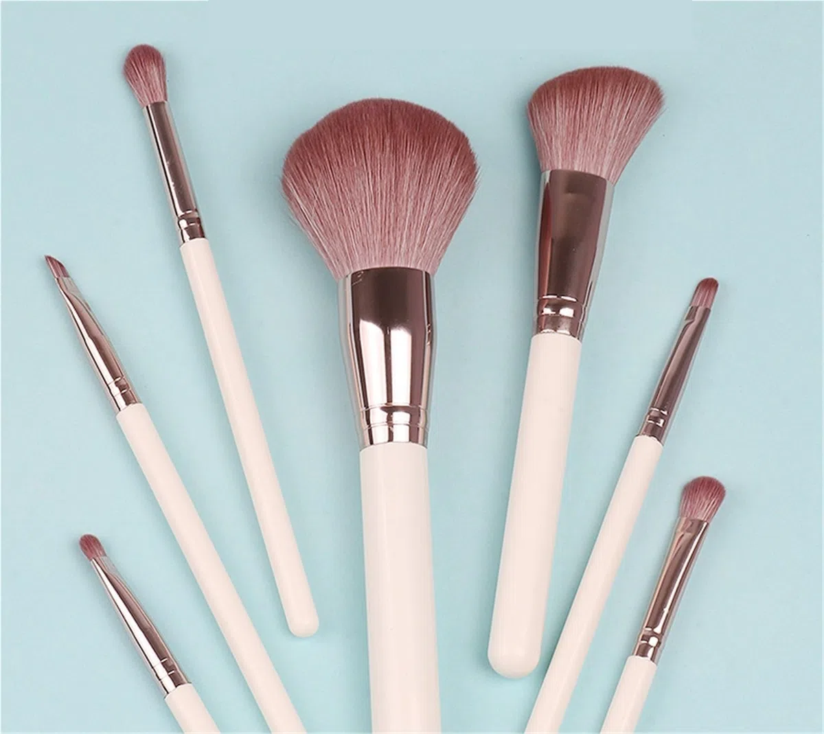 Pinsel Werkzeuge Make-up-Pinsel-Set 7-teilig For Augen Und Gesicht Konturpinsel Gesichtsbemalung(White)