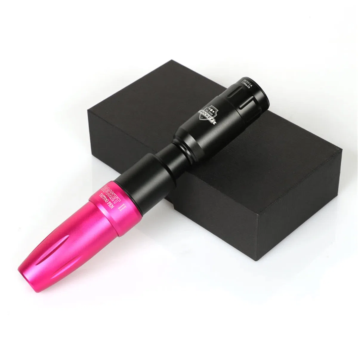 Professionelles Rocket Tattoo-Maschinen-Kit Permanent Make-up-Stift-Set mit Mini-Kabellosem einstellbarem Netzteil Cinch-Anschluss,Rosa