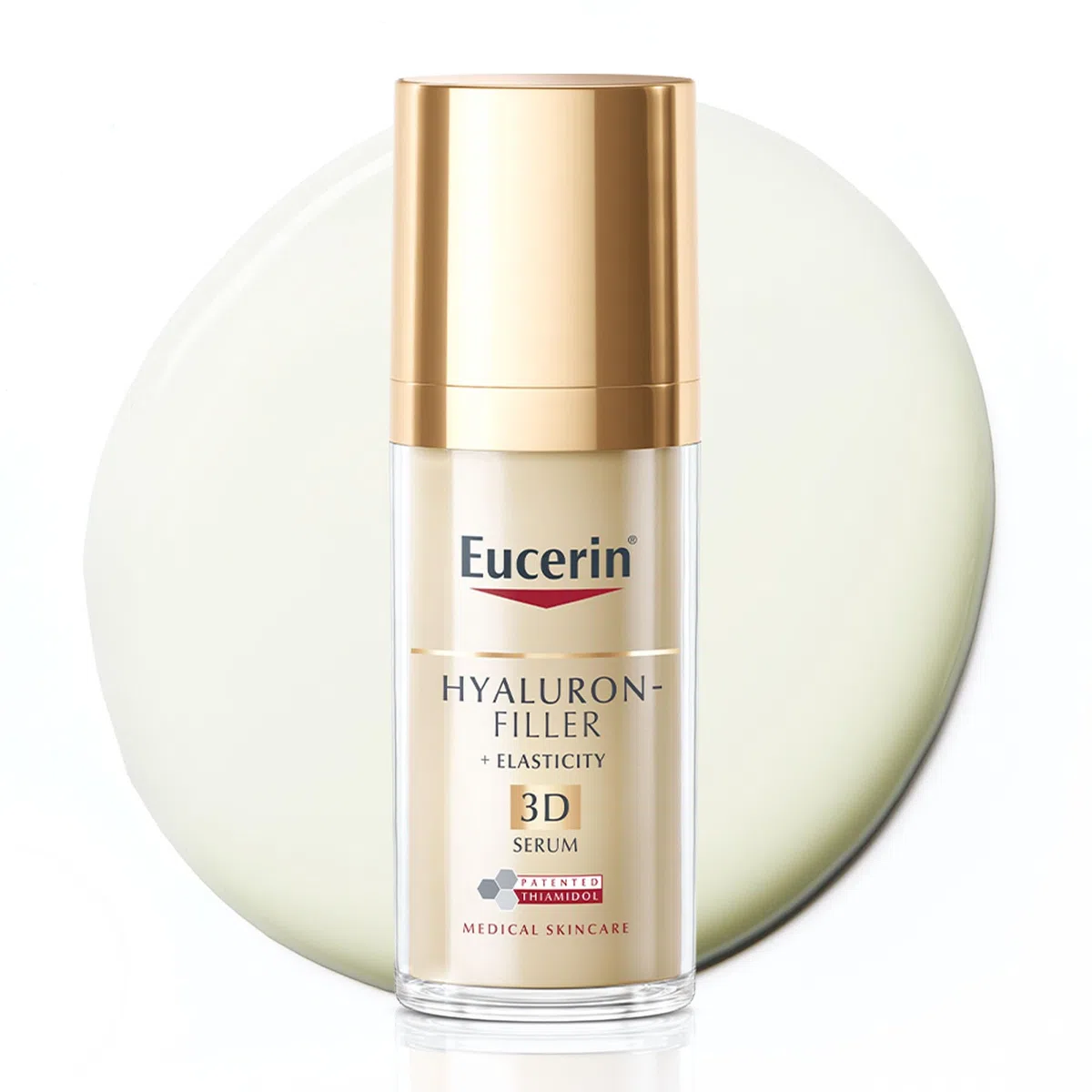 Eucerin Hyaluron-Filler + Elasticity 3D Serum 30 ml, Anti Aging Pflege | Gesichtsserum reduziert Pigmentflecken & tiefe Falten, verbessert die Hautelastizität, mit Hyaluronsäure & Thiamidol
