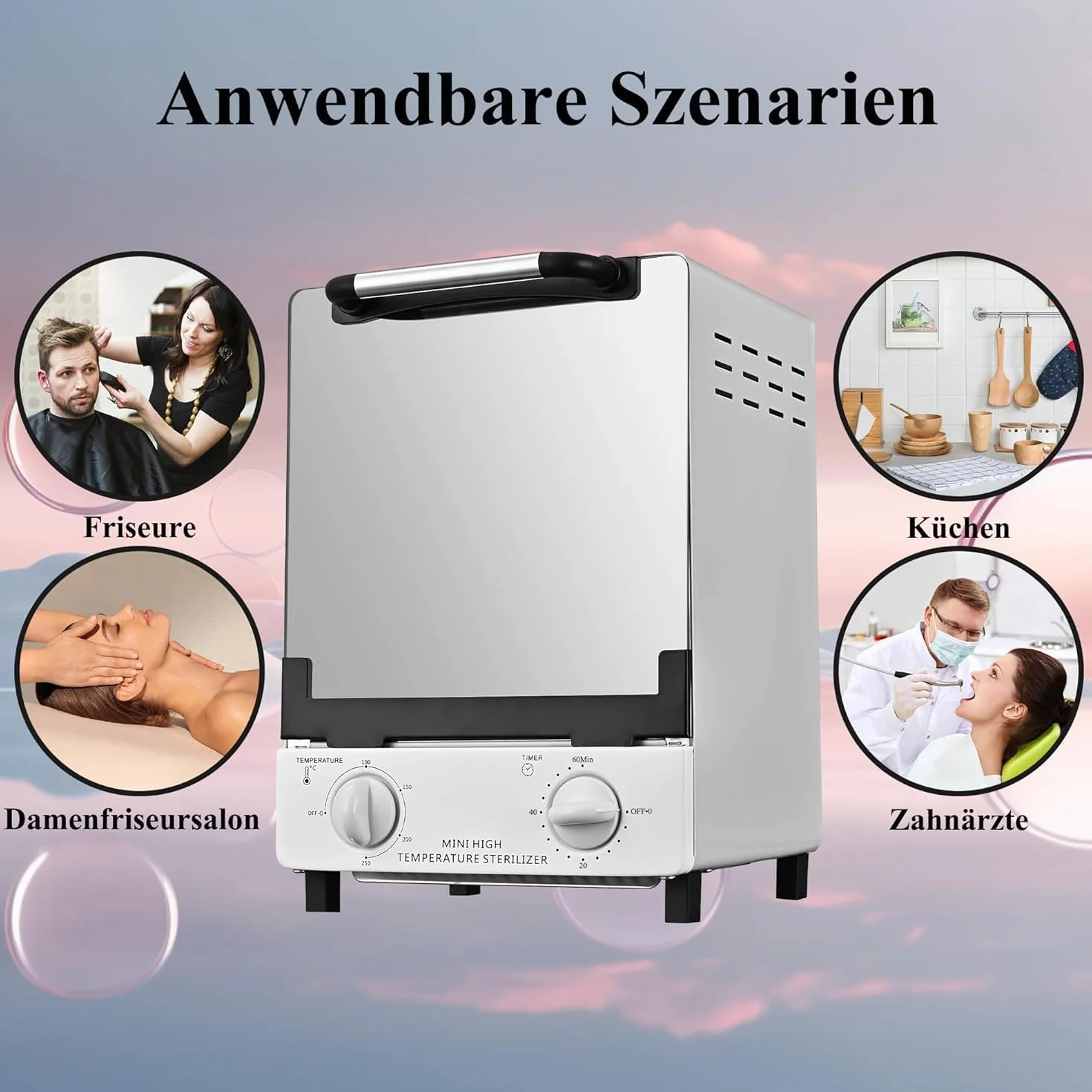 C12 Heißluft-Sterilisator, Double Shelf Dry Heat Sterilisator, 250 Grad Infrarot-Autoklav Autoklav mit Timer-Steuerung für Dental, Tattoo, Pediküre Studios, Friseur Studios Nagelstudios
