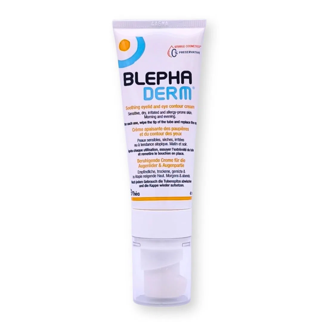 BLEPHADERM Beruhigende Creme für Augenlider & Augenpartie 3x 40 ml | Sterile Augenpflege | Für empfindliche & trockene Haut | Ohne Duft- & Konservierungsstoffe | parfümfrei I mit Pharma Perle Duschgel