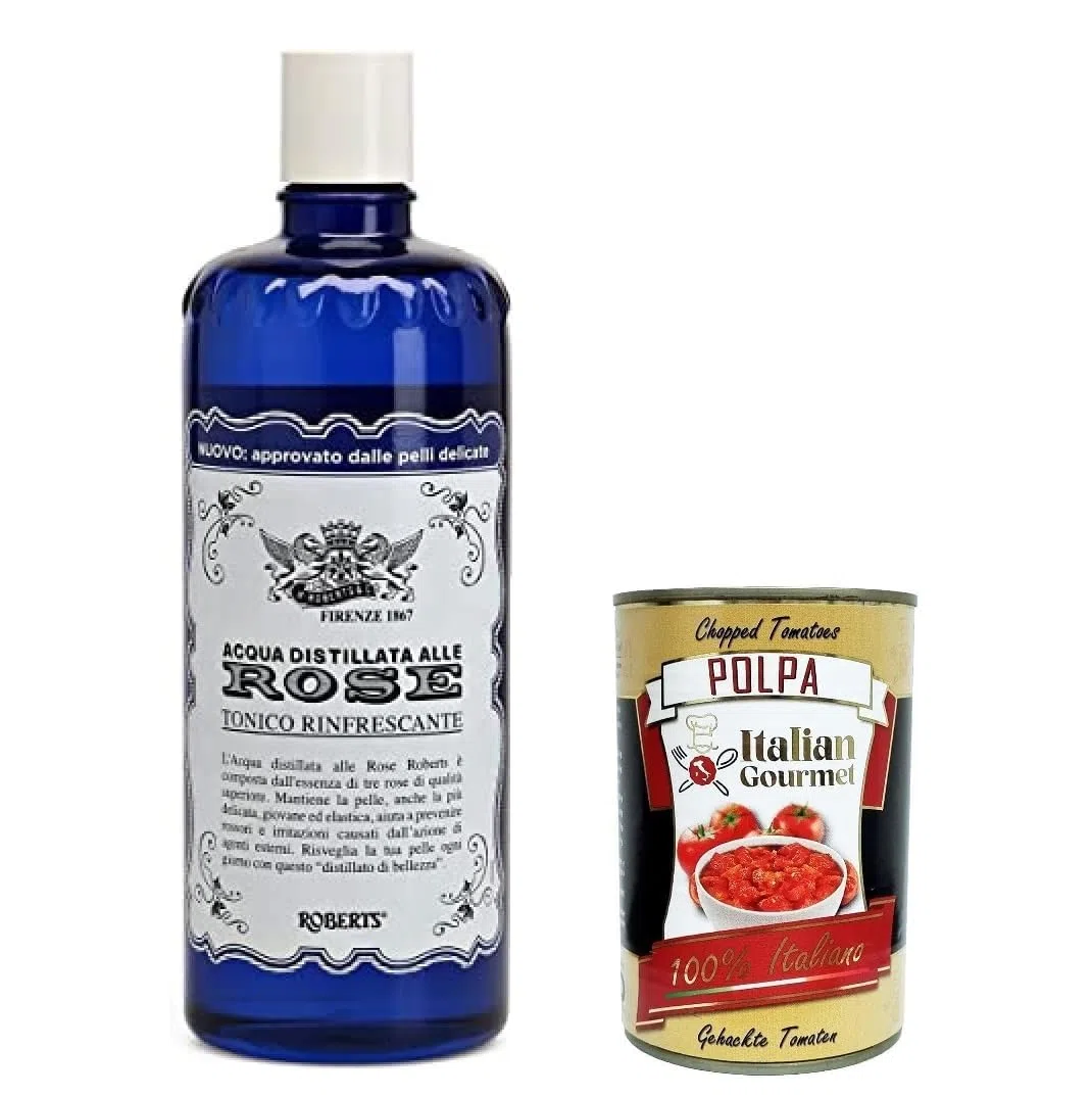 Italian Gourmet tonico viso all'acqua di rose Gesichtswasser 12 x 300ml | Formula rinfrescante e idratante; sanfte Pflege für strahlende Haut nach, Gesamtnettogewicht 3,6 L + Kostenlos Polpa 400g