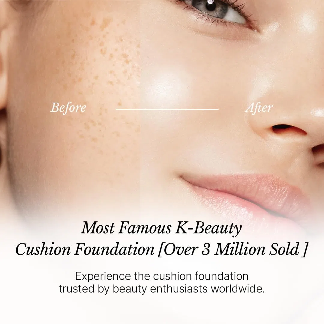 [Paris] Kissen mit Punkt, Excellence Cushion Foundation – 23 mittelbeige, lange Lebensdauer, modulare Abdeckung, leichte und atmungsaktive Textur, feuchtigkeitsspendende Helligkeit