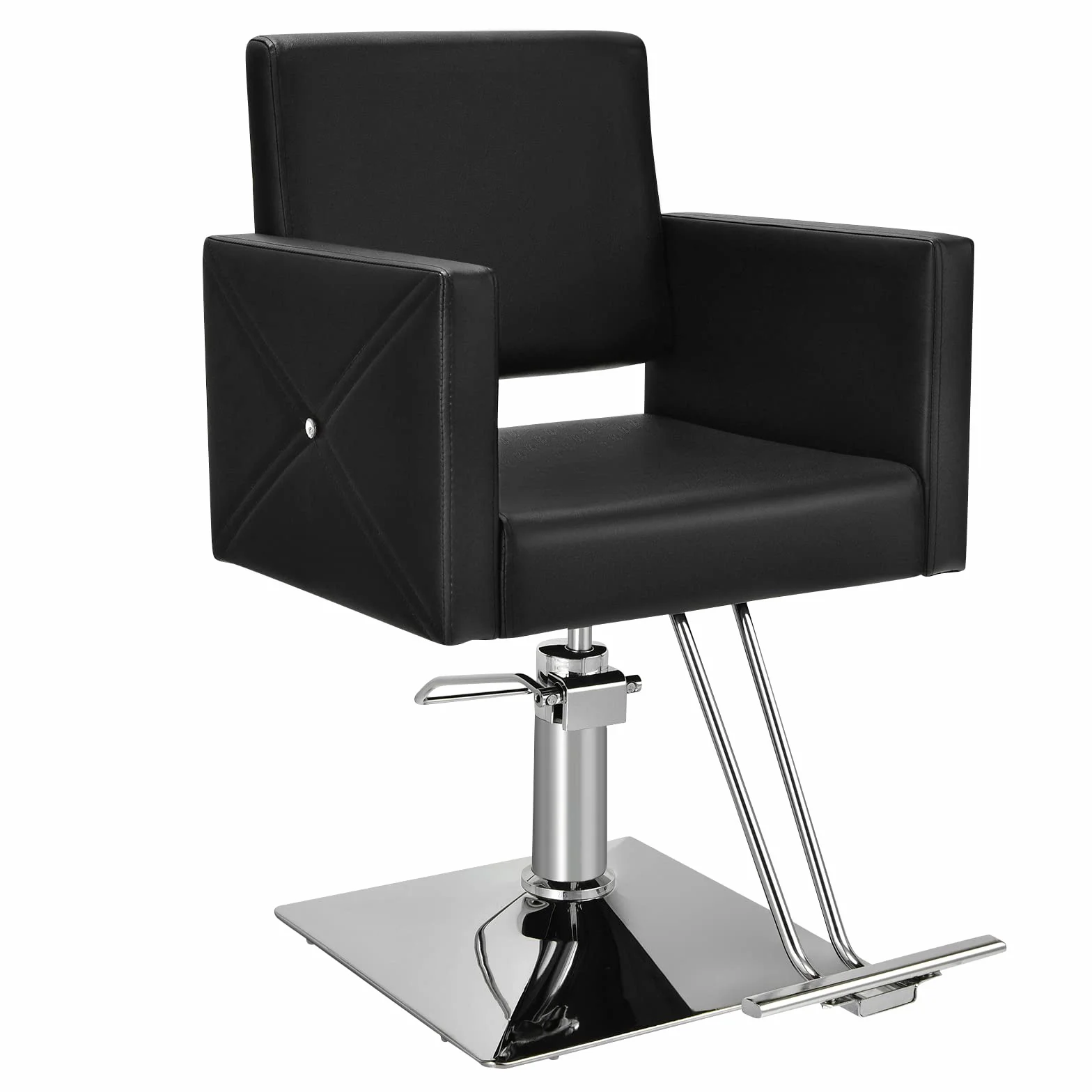 GOPLUS Friseurstuhl höhenverstellbar 360° Drehung 150kg Kapazität Barberstuhl mit Fußstütze