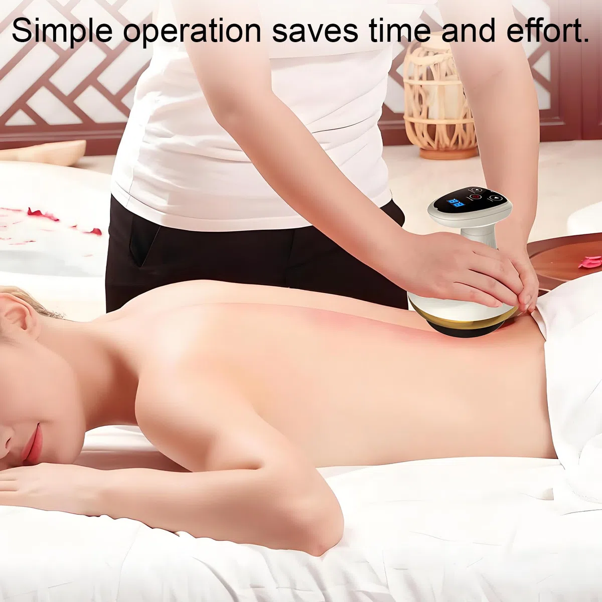 Elektrischer GuaSha Massager mit Wärmetherapie, 9 Stufen, Vakuum-Saugmassagegerät für Cellulite & Muskelentspannung