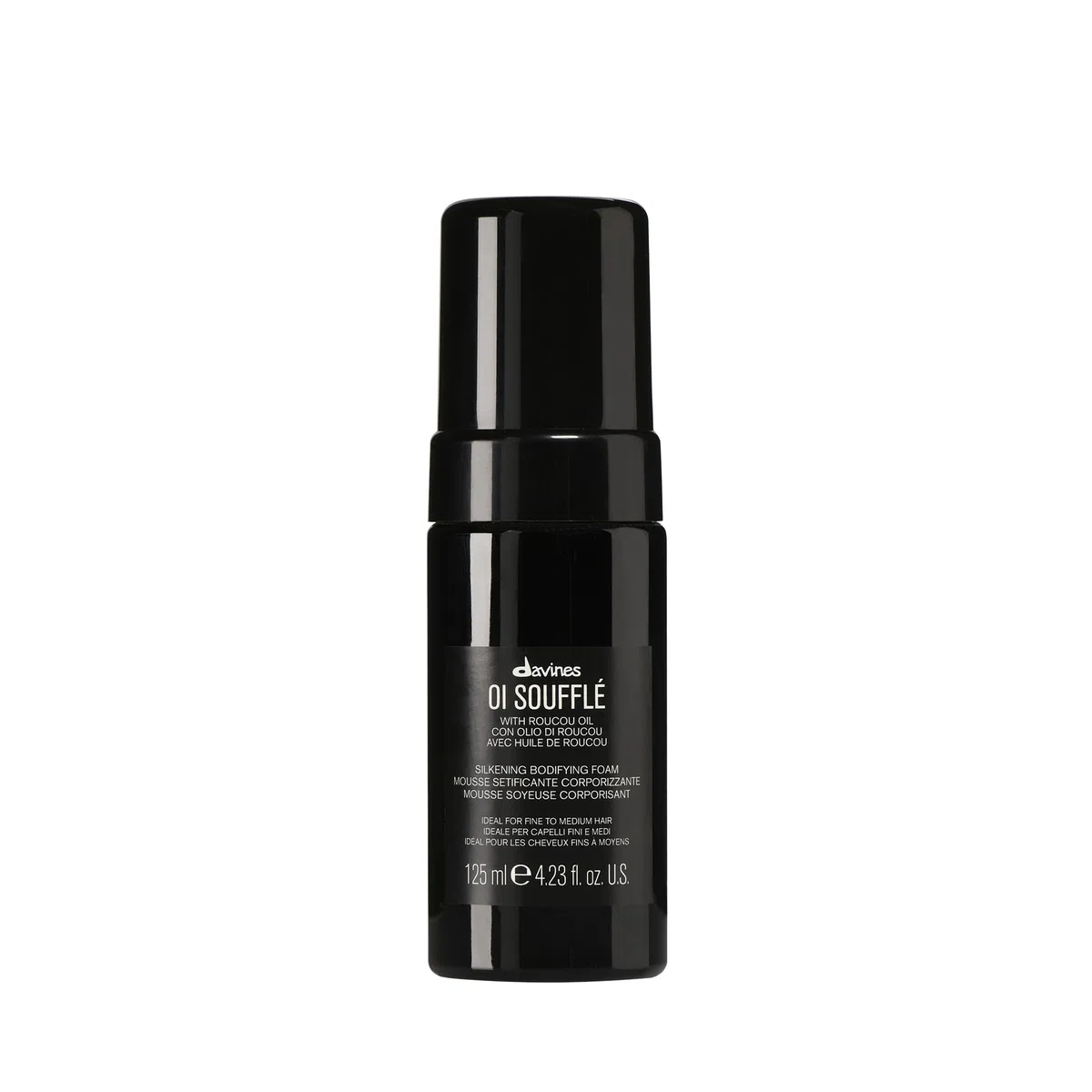Davines OI Soufflé - Mousse liquida schiumogena leave-in setificante corporizzante - Perfetto per donare ai tuoi capelli una lucentezza straordinaria - 125 ml