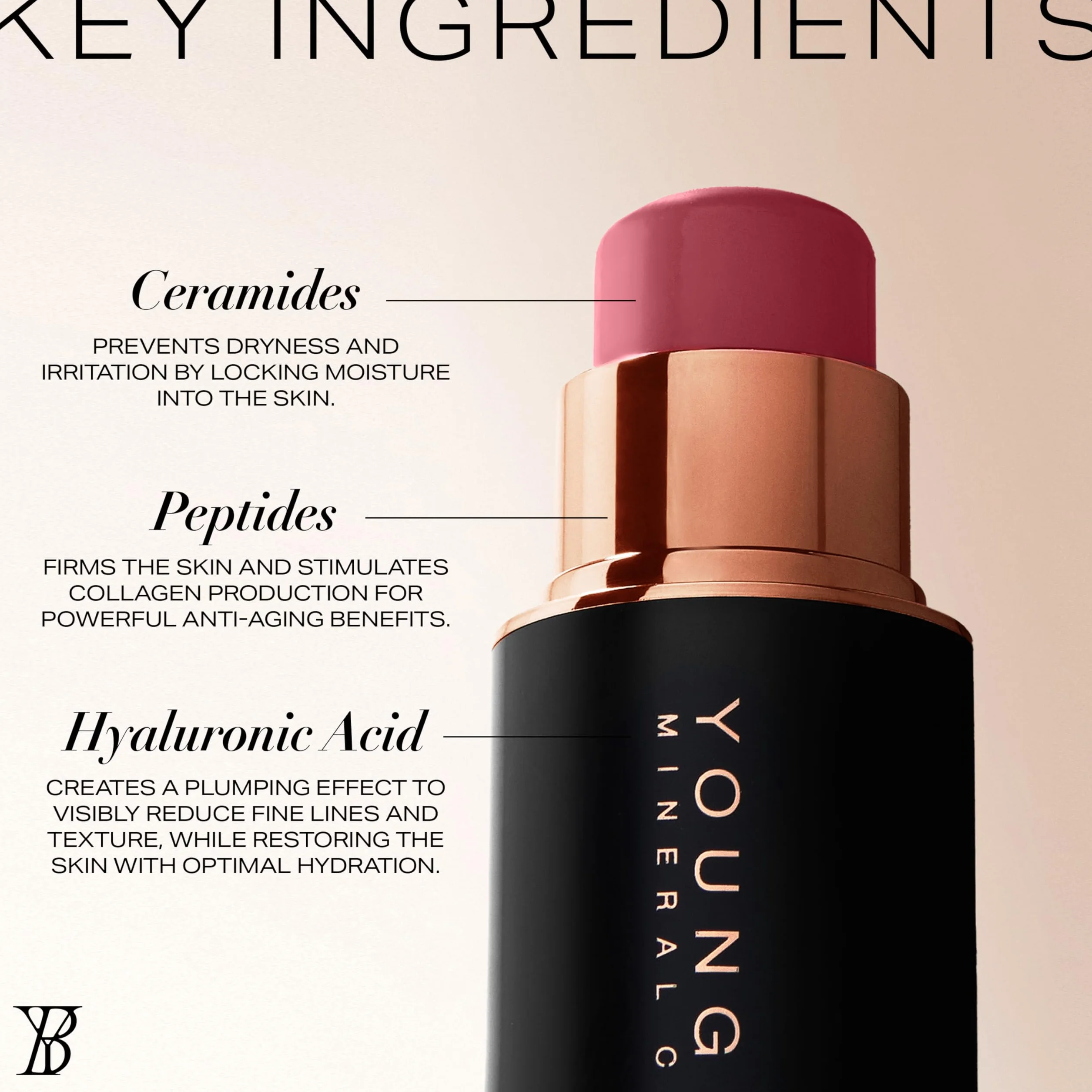 Vivid Luxe-Creme-Blush Stick – Mulberry by Youngblood for Women – 0,32 oz Blush