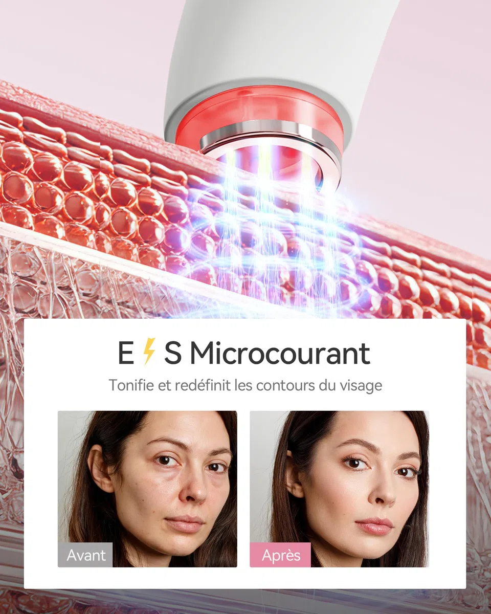 FliKEZE Gesichtsmassagegerät mit Vakuum & Rotlicht, 3-in-1 Beauty Gerät für Gesicht und Hals | Elektrisches Gesichtspflegegerät mit LED-Licht, 3 Intensitätsstufen und einfacher Anwendung für die tägliche Beauty-Routine