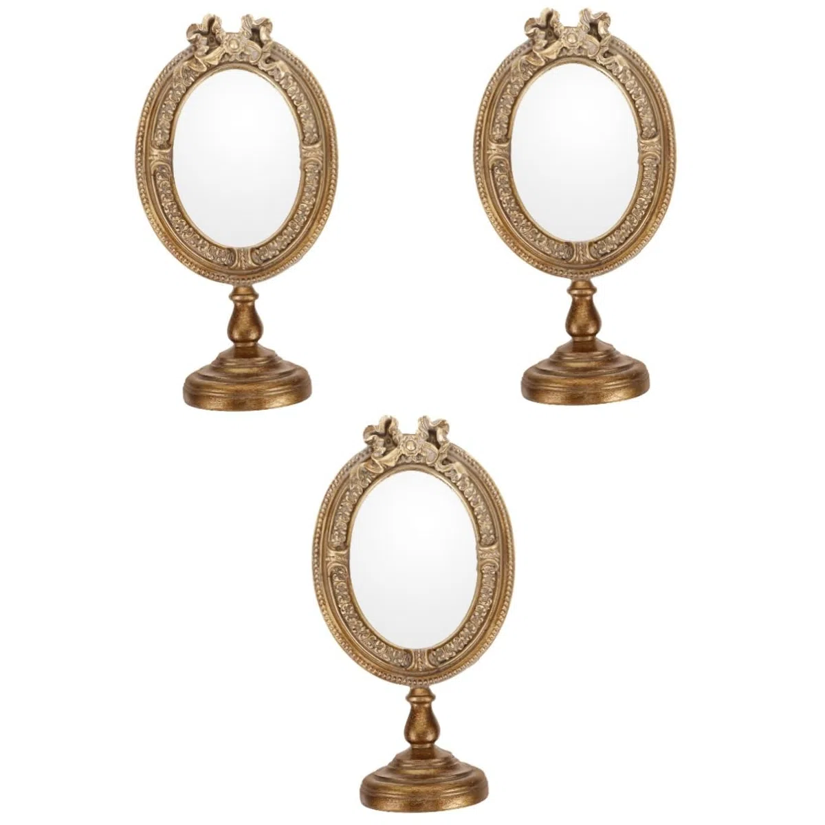 Healeved 3stücke Vintage Makeup Spiegel Mit Stabilem Standfuß Kompakter Tischspiegel Für Schlafzimmer Für Teenager Und Professionelle Makeup-künstler Langlebig Und Ästhetisch