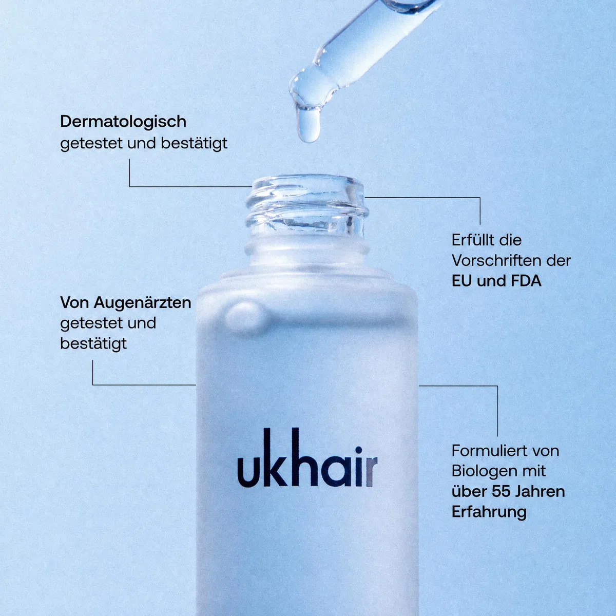 UKLASH Haarrevitalisierendes Serum für Männer und Frauen, fördert die Dicke bei dünnerem Haar und Haarausfall, klinisch getestet, leicht und schnell saugfähig