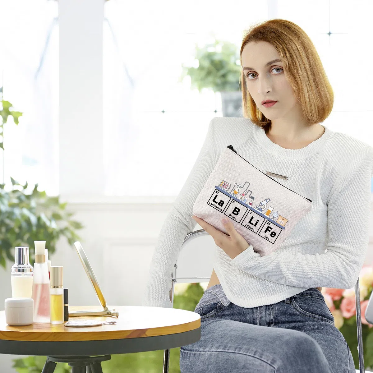 BLUPARK Labortechniker Kosmetiktasche Mikrobiologie Geschenk Lablife Make-up Tasche Chemie Lehrer Geschenk, Lablife