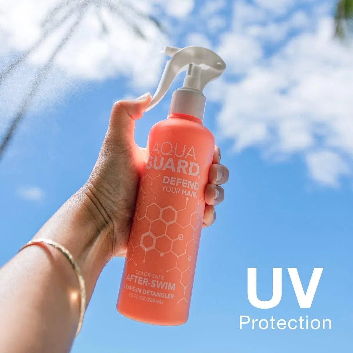 AquaGuard After-Swim UV Leave-In Entwirrer – Glättet, macht das Haar weich und schützt vor der Sonne – frei von Parabenen und Gluten, vegan, farbsicher, Leaping Bunny-zertifiziert (1 Flasche)