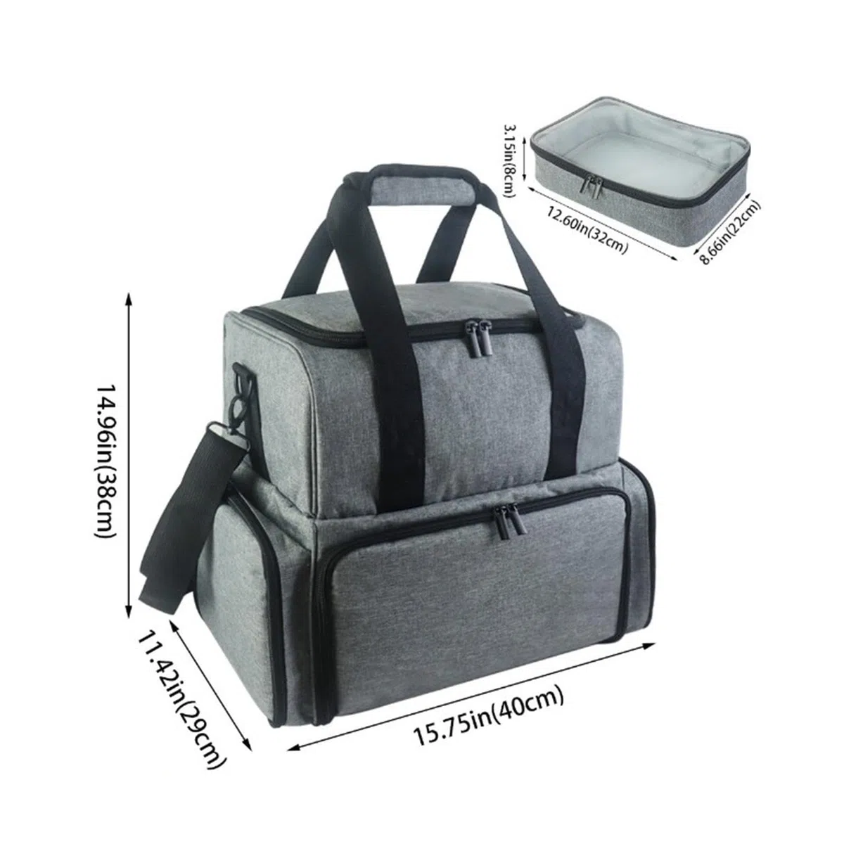 Reise Organizer für Nagellack mit Herausnehmbaren Taschen, GRAU
