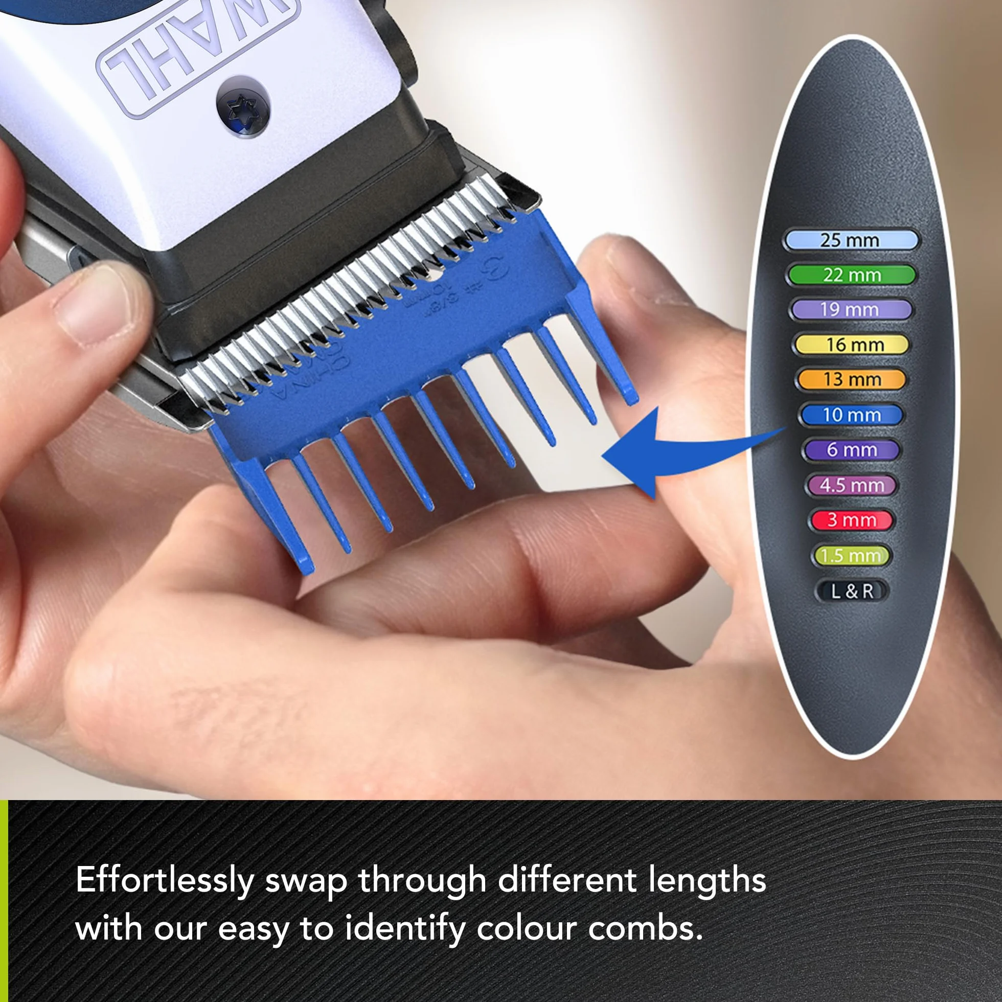 WAHL Color Pro Lithium Combi Kit, komplettes Haircut Kit, Verstellhebel für ultimative Kontrolle der Schnittlänge, ultrastarker Akku, Trimmen für den letzten Schliff & Bartpflege, Schere & Haarkamm