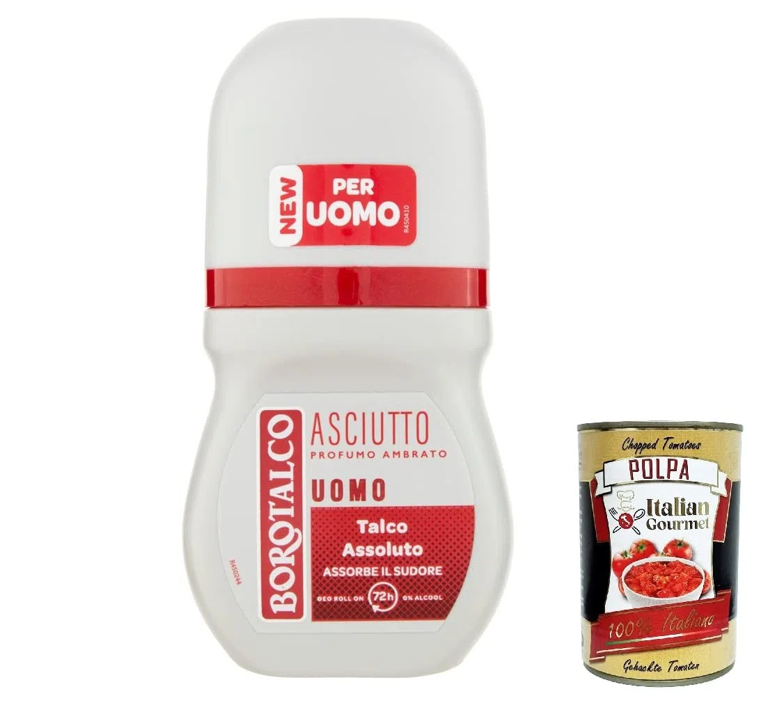 Italian Gourmet Deodorante uomo roll on Amber, Deo Men trocken 12 x 50ml | Protezione quotidiana e pelle asciutta, frischer Duft im praktischen, Gesamtnettogewicht 600 ml + Kostenlos Polpa 400g