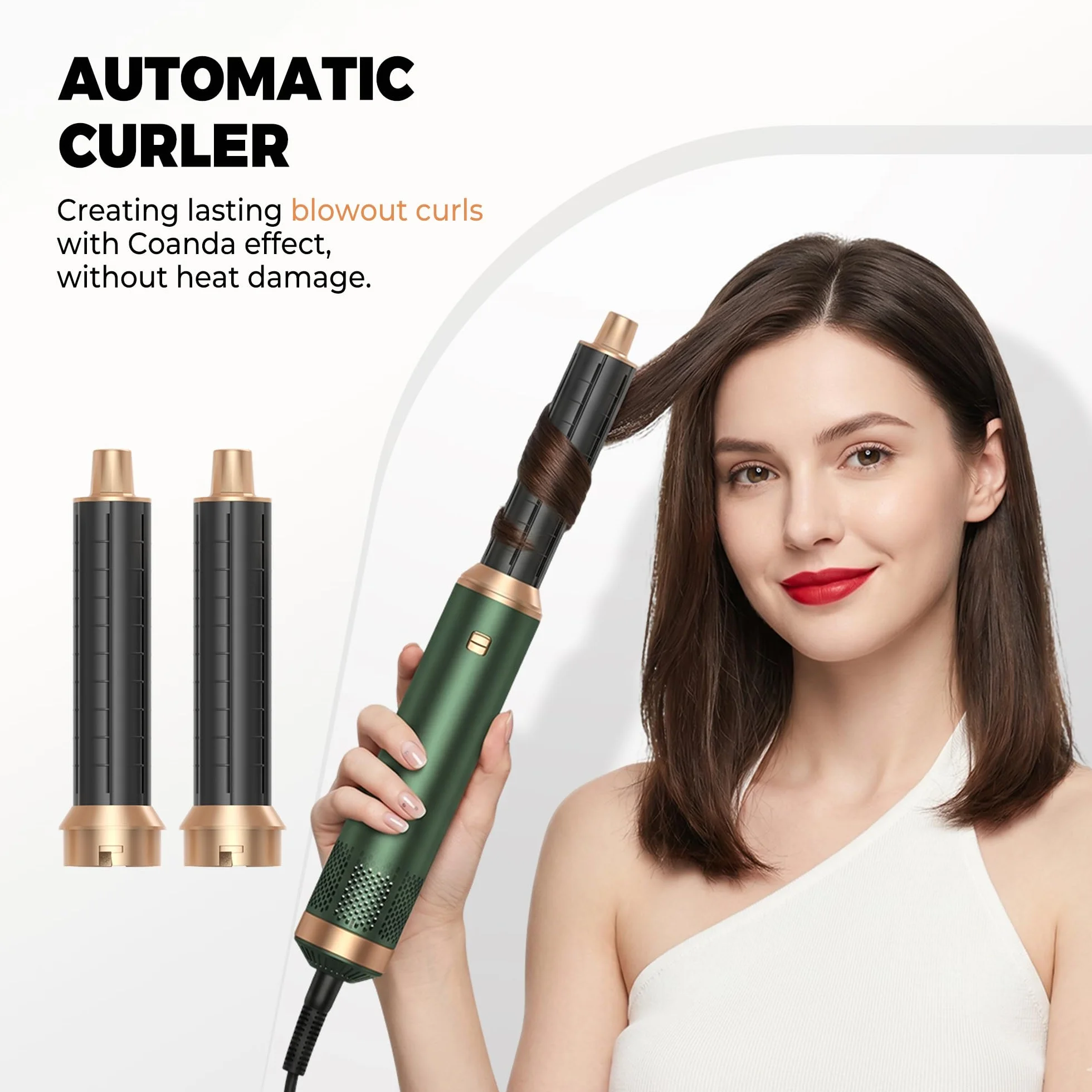 OKWRAP Haarstyler Hair Styler Set Hairstyler 5 in 1 1000W, Multistyler Haare Föhn mit Automatischer Lockenstab Hair Dryer Brush Rundbürste Föhn Haarglätter für Glätten, Trocknen, Volumen, Locken
