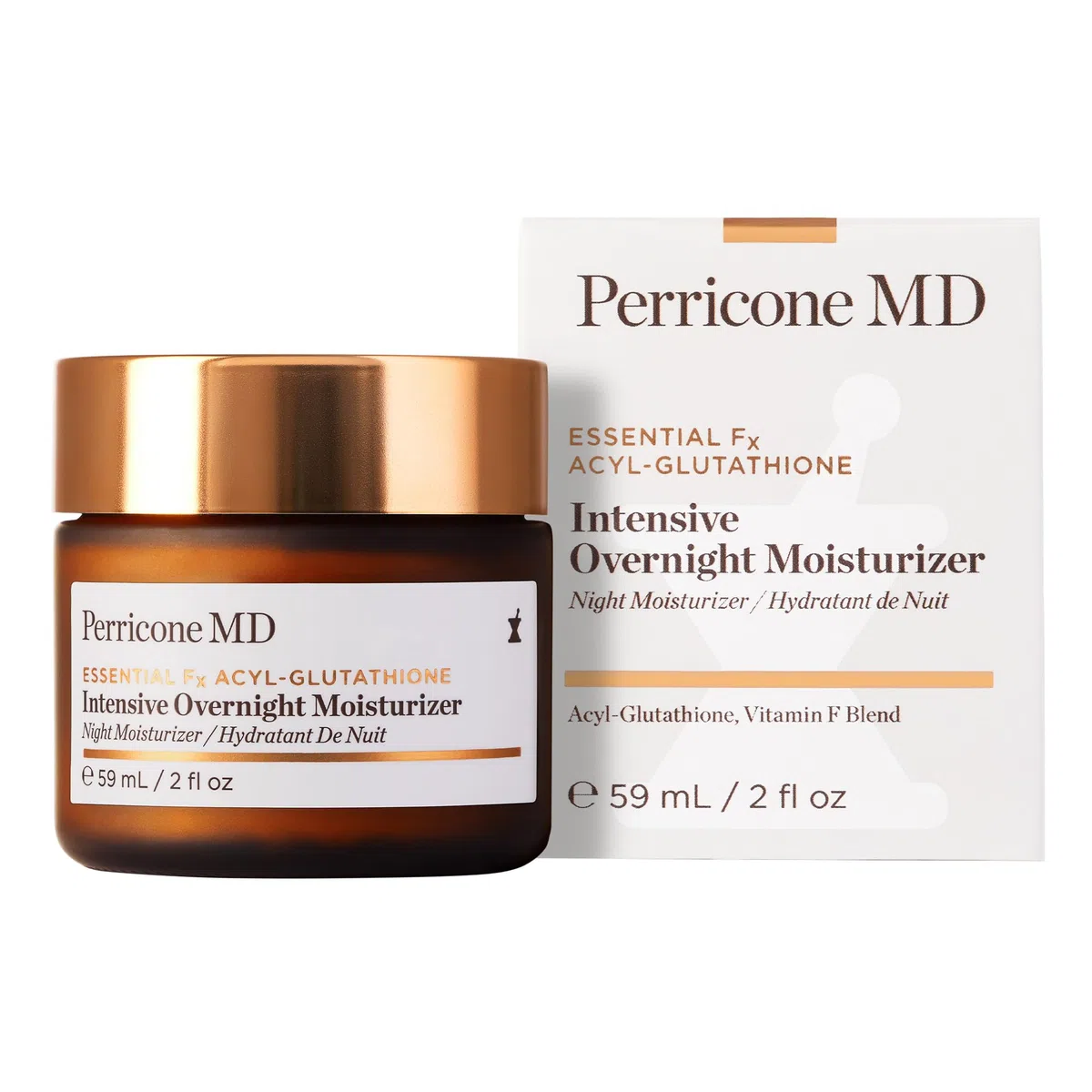 Perricone MD Essential Fx Acyl-Glutathione Intensive Overnight Moisturizer 59ml – Rich Night Cream for Firming, Hydrating & Reducing Wrinkles, Improves Skin Elasticity & Radiance, Vegan & Cruelty-Free | Nourishing skincare with acyl-glutathione to help sm