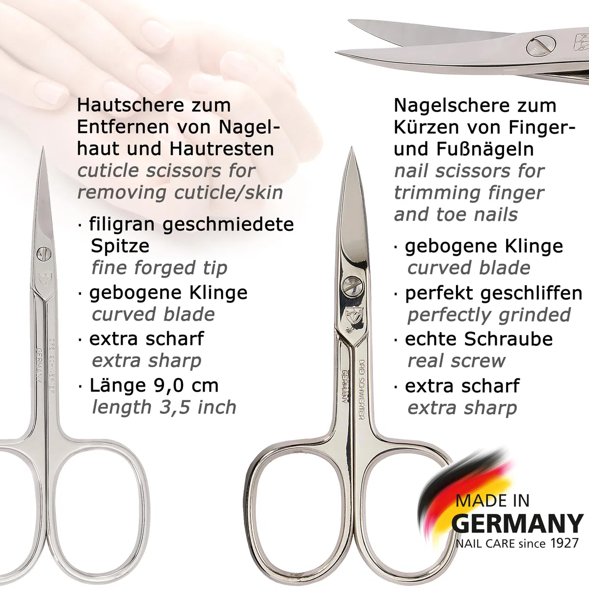 DREI SCHWERTER - 12-tlg. Nagel Set 'Palermo' | Hochwertiges Maniküre & Pediküre Nagel-Etui: Farbe: Kunst Leder Strauss-Cognac | Inhalt: 12 Instrumente inkl. Nagelschere, Nagelknipser, Glasfeile etc.