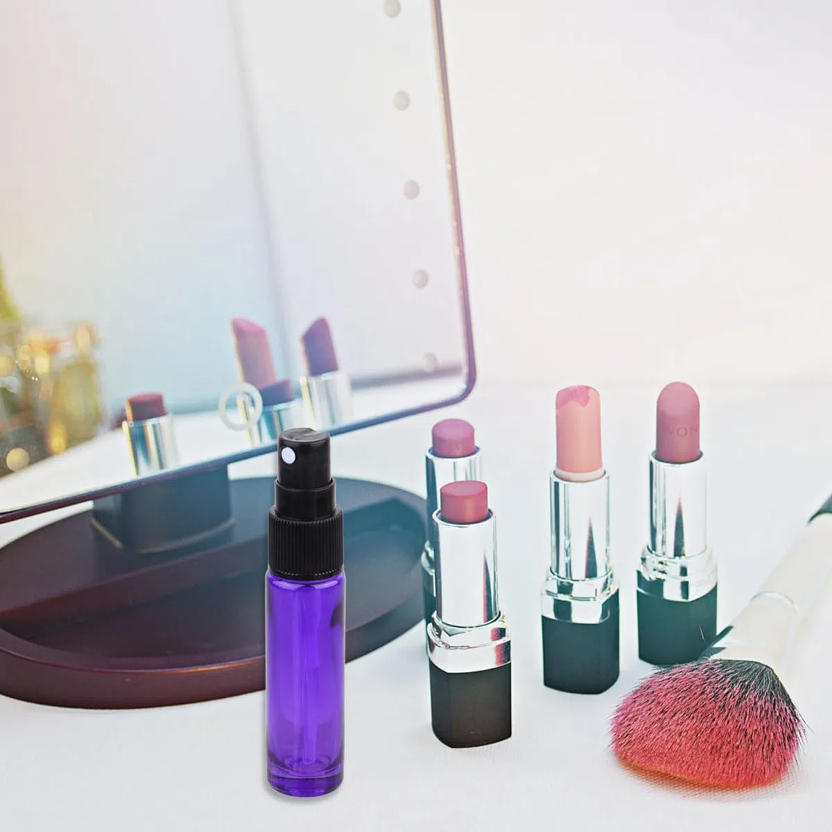 LIFKOME Tragbare Sprühflasche aus Glas 10ml 20 Stück Violett Wiederbefüllbare Parfüm Sprühflasche für Ätherische Öle und Colognes für Reisen und Outdoor Einsatz