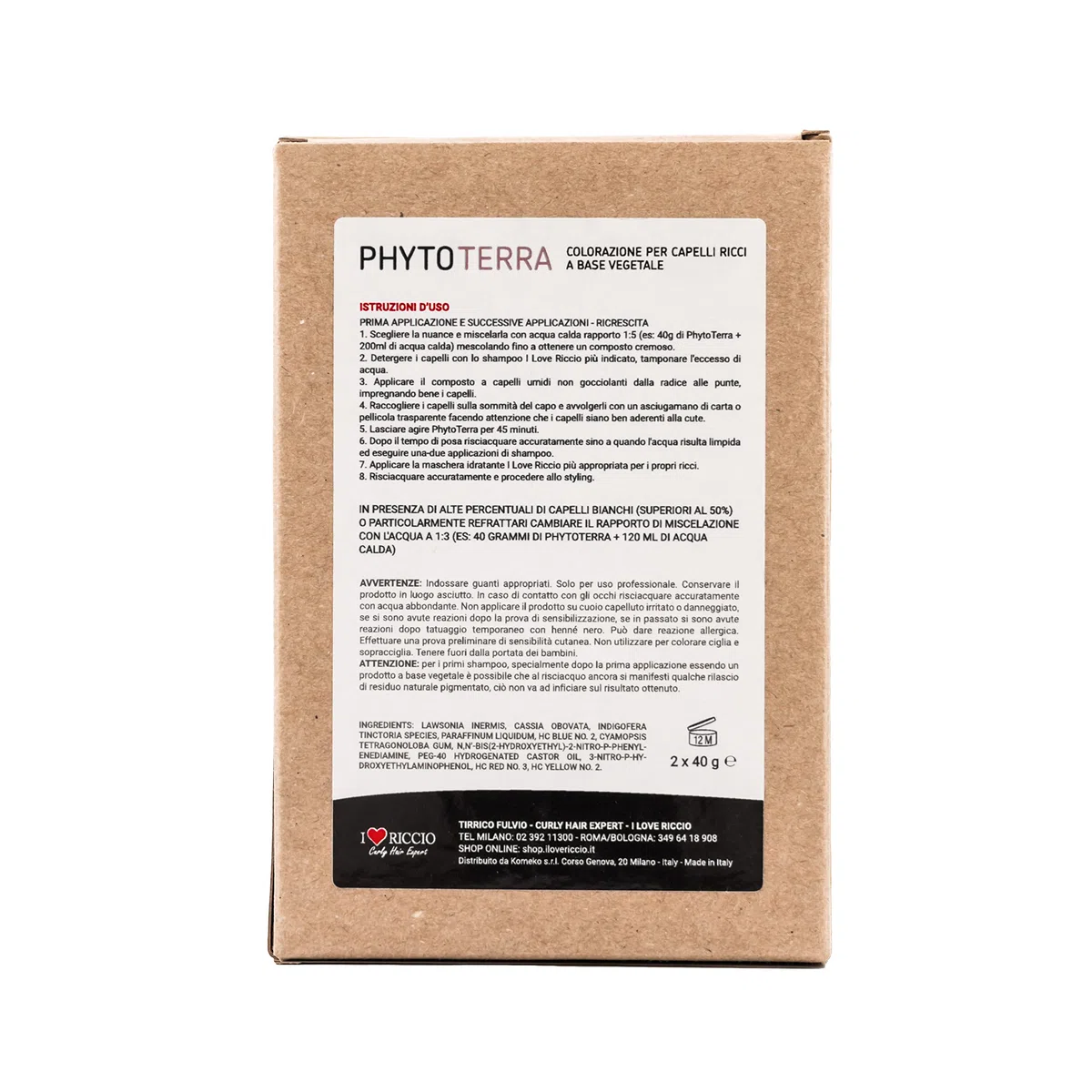 I Love PhytoTerra Haarfarbe für lockiges Haar auf pflanzlicher Basis, natürliche Haarfarbe, tonisierendes lockiges Haar, belebt und stärkt die Reflexe, Nuance Mokka, 80 g