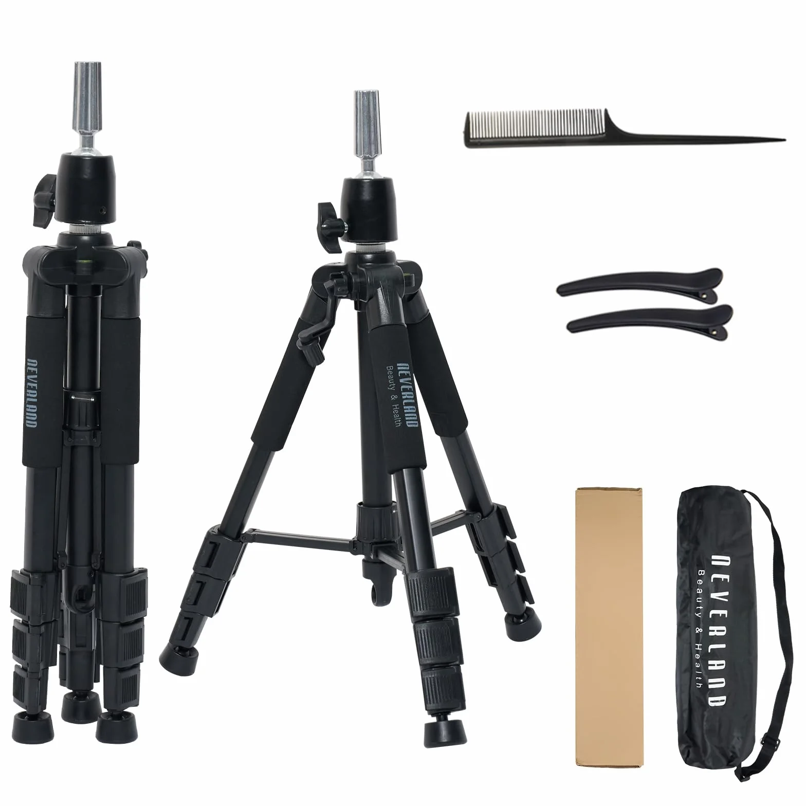 Neverland Beauty & Health Perückenständer 52 Zoll, Verstellbarer Übungskopf Ständer mit T-Pin Set