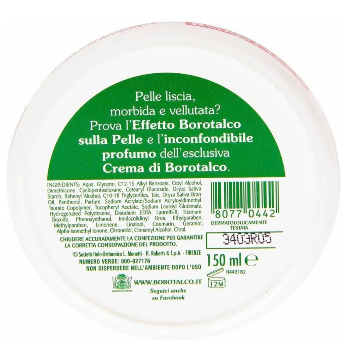 Borotalco Samtige Körpercreme mit Duft von Borotalco Topf 150 ml (12)