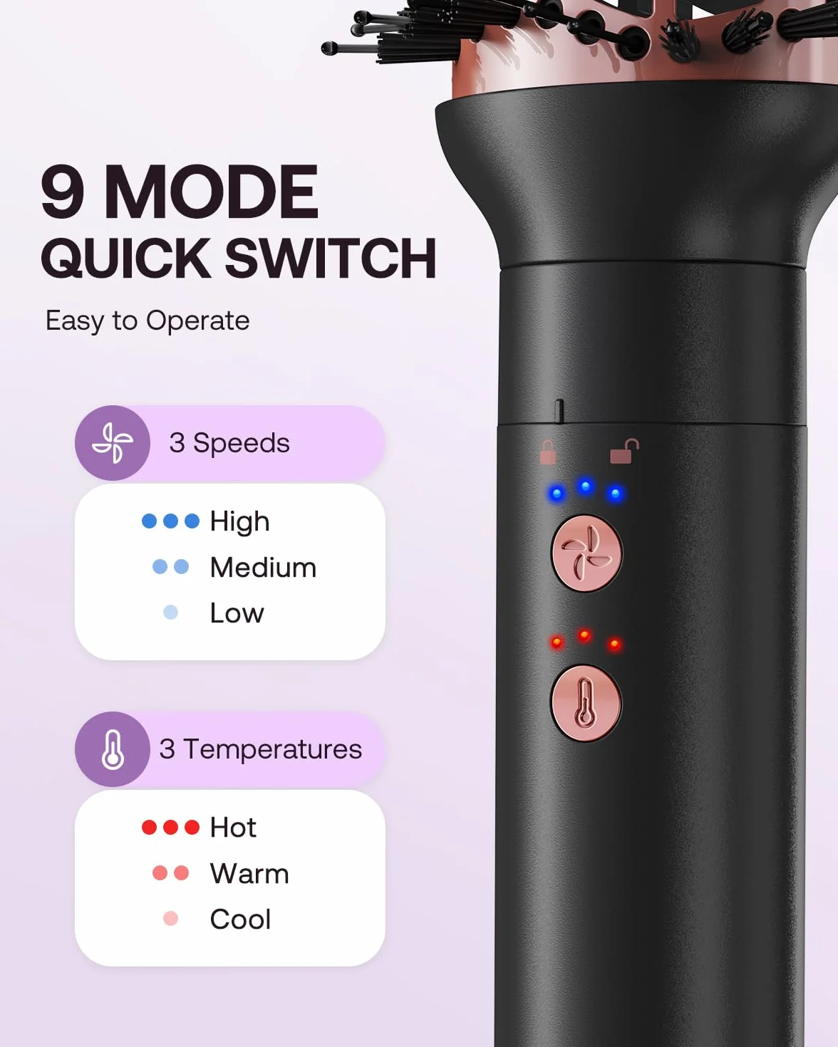BESTOPE PRO Hairstyler 5 in 1 110,000 RPM Ionen Reisefön Multi-Hair Styler Set Automatischer Luft-Lockenstab