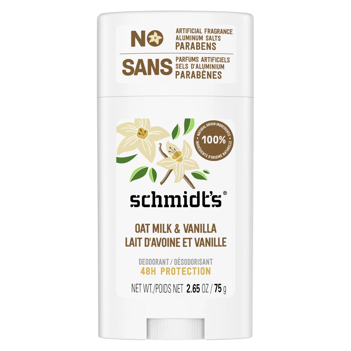 Schmidt'S Schmidts Deodorant für empfindliche Haut, Deodorant mit Vanille- und Hafermilchgeschmack, 65 ml, 1 Stück