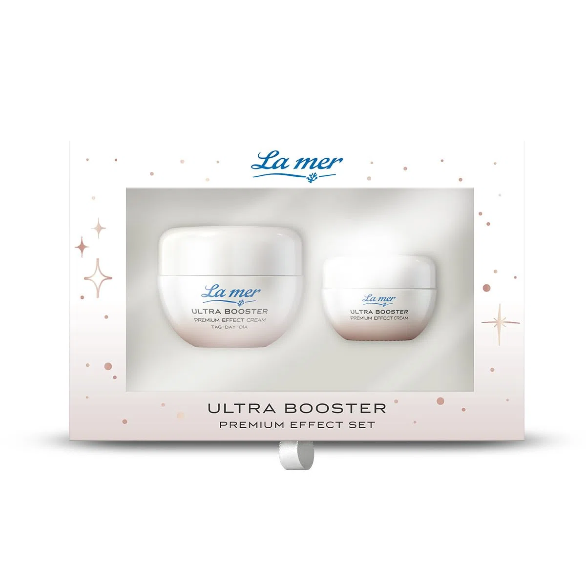 La mer Ultra Booster Premium Effect Set | Tagescreme 50 ml | Nachtcreme 15 ml | Spendet Feuchtigkeit | Meeresschlick & Algen-Extrakten | Regeneriert