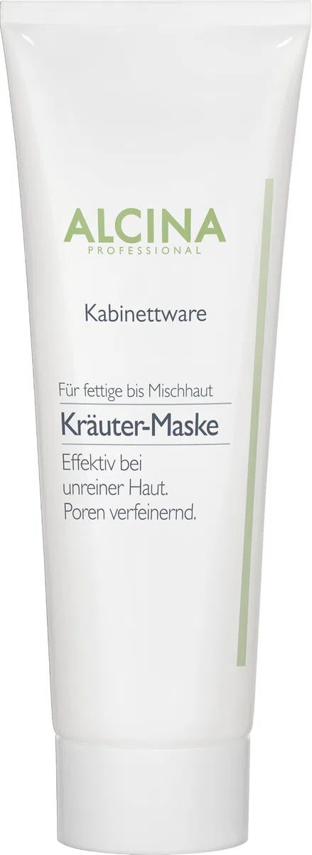 ALCINA Kräuter-Maske - 1 x 250 ml - Fettige Haut - Lässt die Poren verfeinernd erscheinen - Mildert Rötungen - Effektiv bei unreiner Haut - Mit Kaolin, Salbei und Lavendelöl