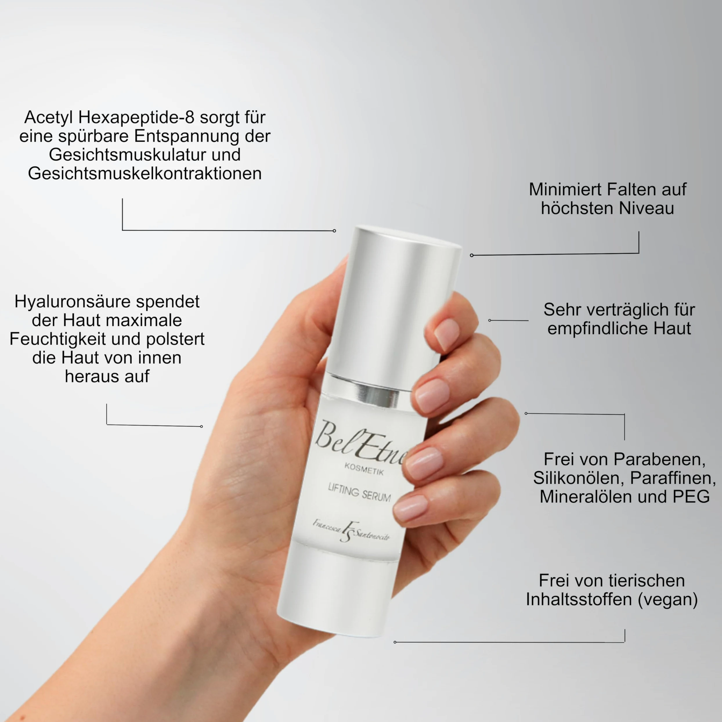 Lifting Serum Hochdosierte Tages- und Nachtcreme für Gesicht, Hals, Augen & Dekolleté Gesichtspflege Männer und Frauen | Antifaltencreme für Glatte & Sichtbar Geliftete Haut