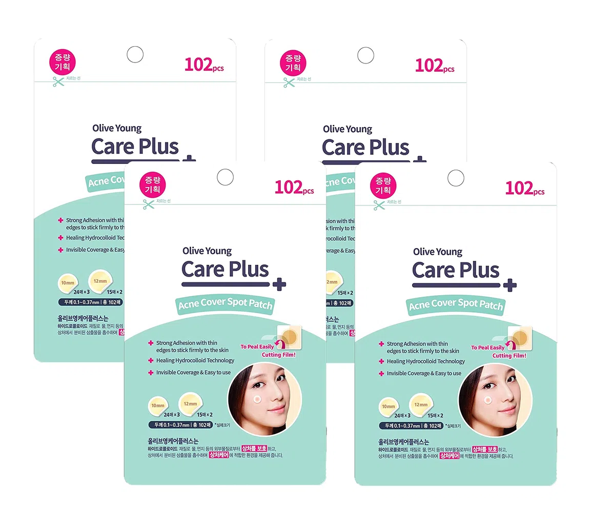 Olive Young Care Plus Spot Patch (102EA) Akne Spot Pimple Absorbent Patch, Wundkompresse, Wundkompresse, Akne Akne Pflege Akne (102EA x 4 Stück)