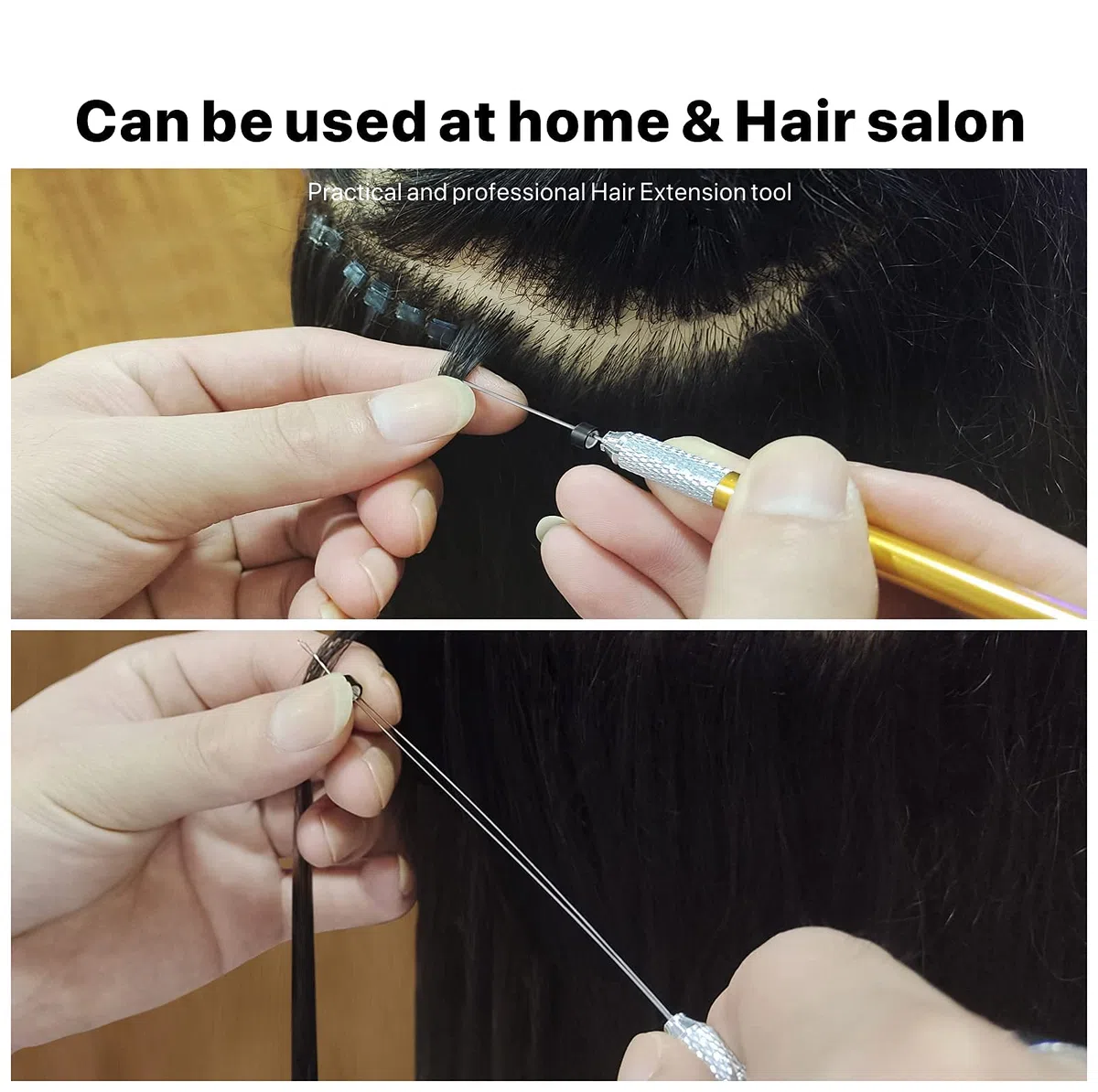 konovo Microlinks - Kit de extensiones de cabello, herramientas profesionales con alicates de extensión de cabello, enhebrador de cuentas, microeslabones de silicona, 400 unidades