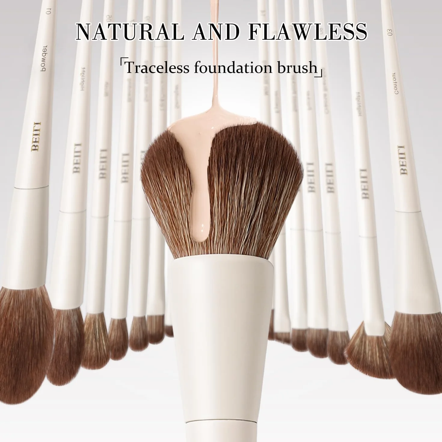 BEILI Make up Pinsel 15 PCS Pinselset Makeup Veganes, Schminkpinsel Set, Professionelle Make up Pinsel Set mit Lidschattenpinsel, Foundationpinsel Rougepinsel, Contouringpinsel Geschenksets