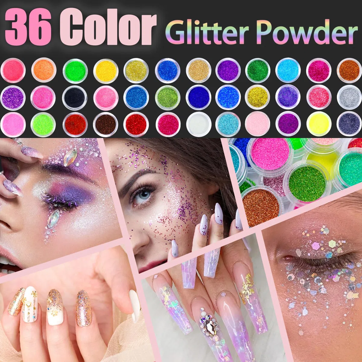 Milai Acryl Nagelset,Acrylic Nail Set mit 180W UV Nail Lamp&Nagelfräser,60ML Flüssigkeit,Acryl Pulver Nails Set-12 Colours powder,Nagelbürsten Nageldesign Nail Art für DIY Nail Art Dekoration